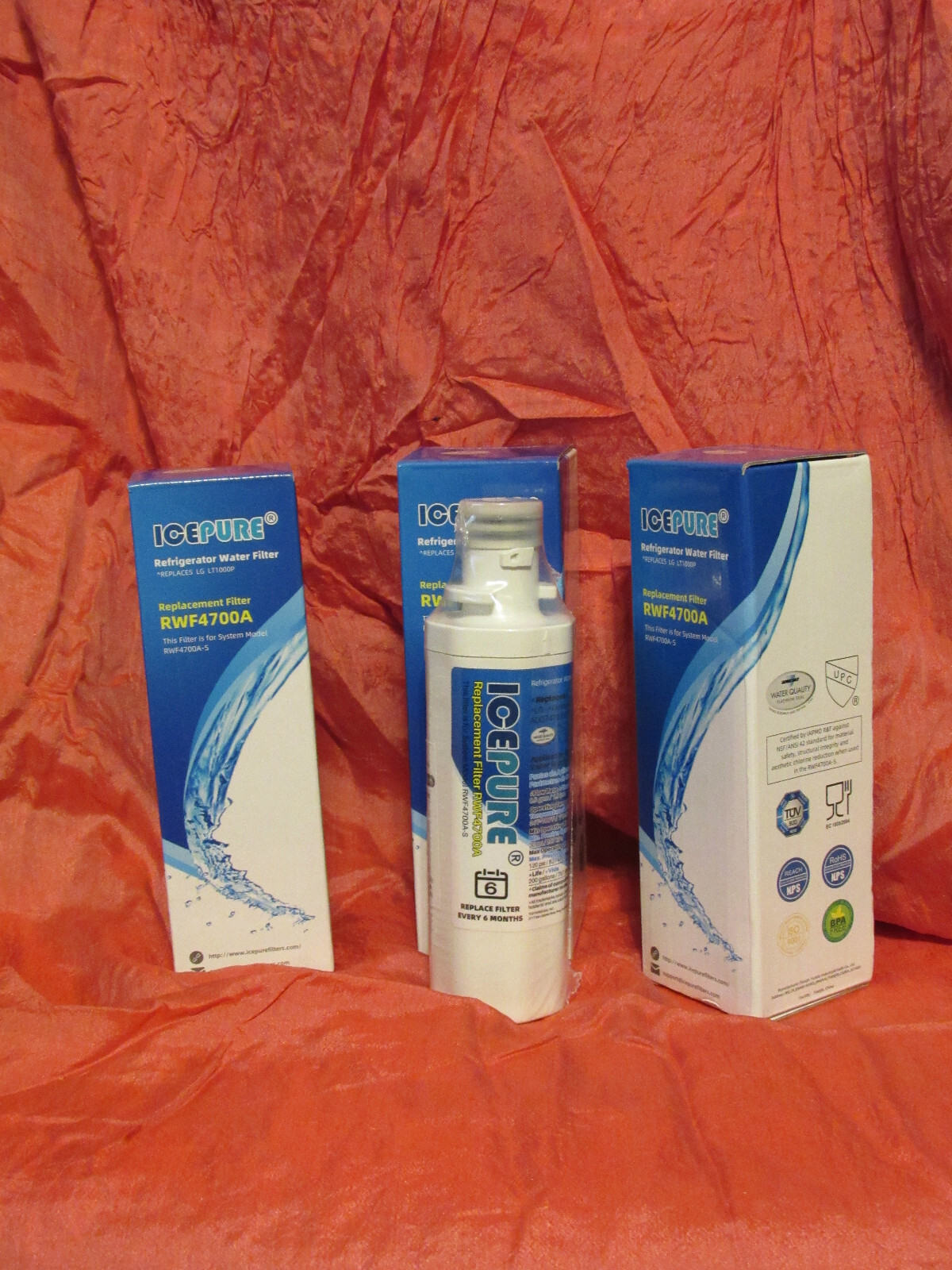 RWF4700AC Water Filter Fit for LT1000P, ADQ747935, LMXS28626D, LT1000PC 3PACK