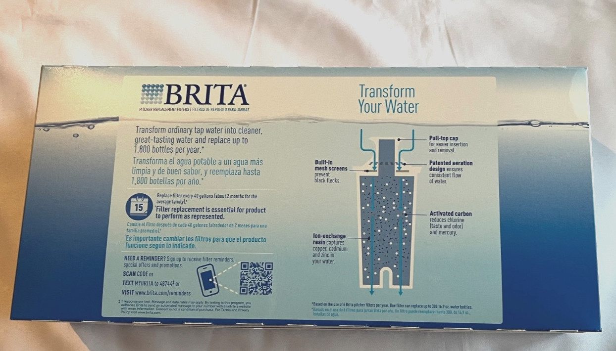 Brita 987554 Water Pitcher Standard Replacement 7 Filters, made in Canada