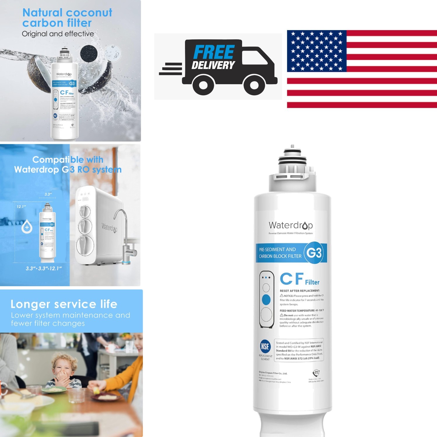 NSF Certified G3-N1CF Filter for G3W G3P600 G3P800 Water Filtration System