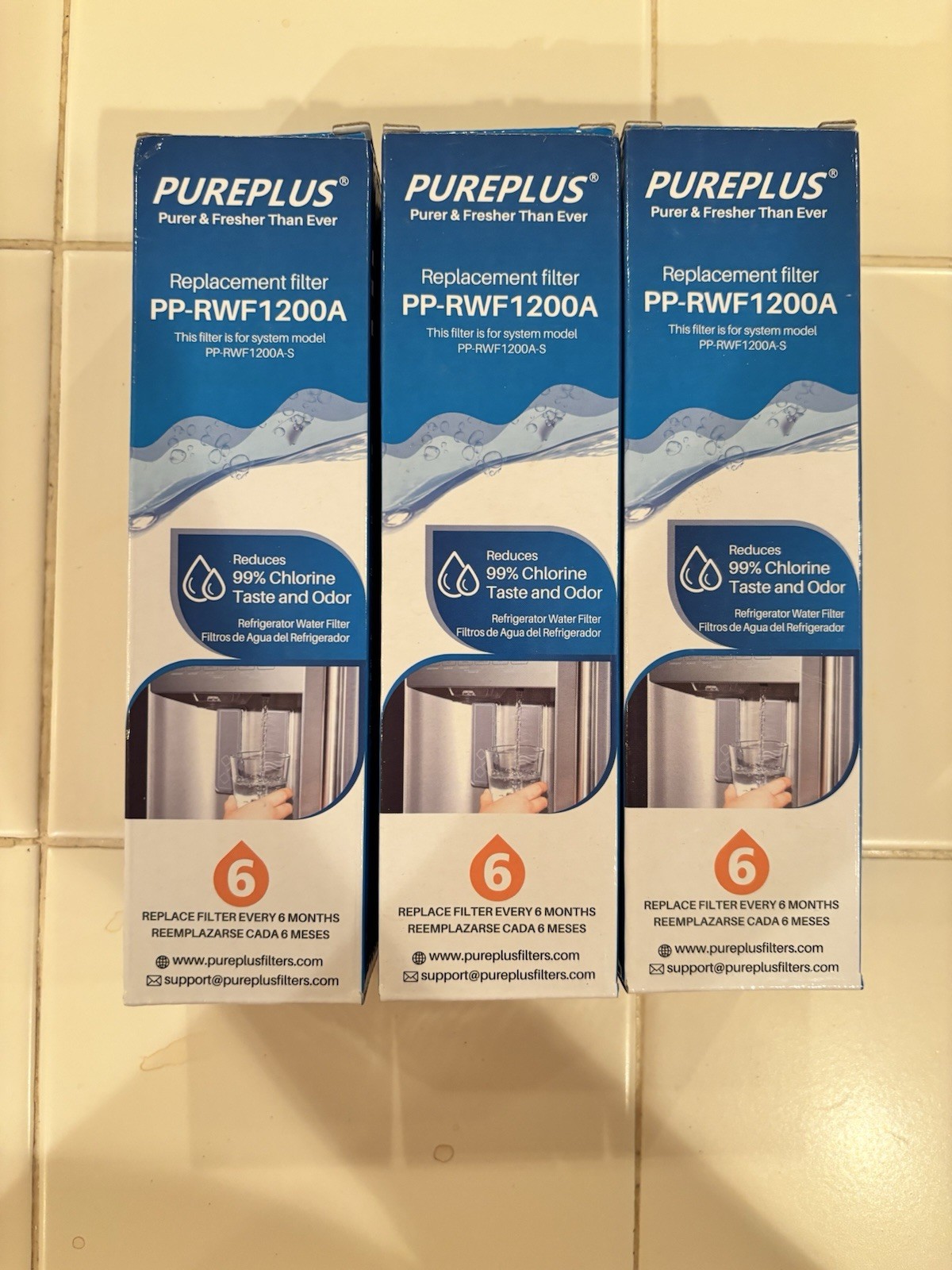 PUREPLUS Replacement Refrigerator Water Filter PP-RWF1200A- 3 Packs