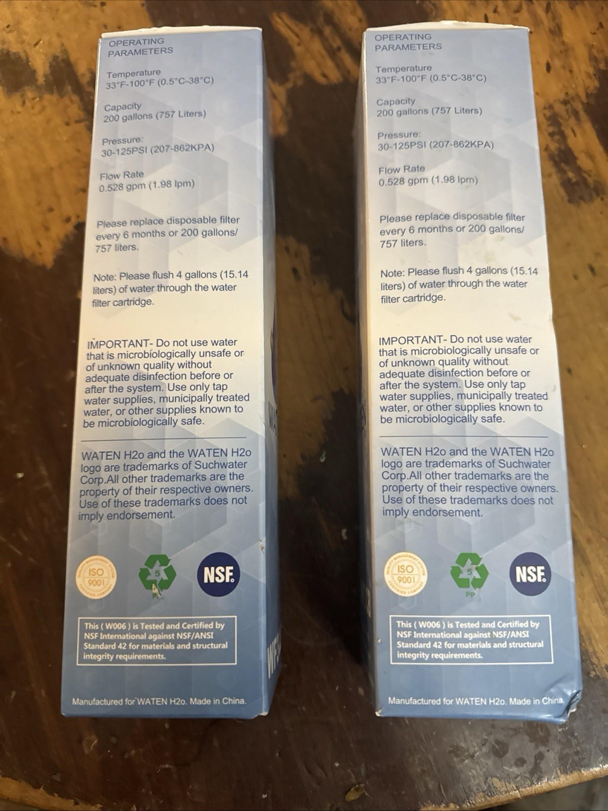 NIB – 2 Pack Waten H20 Replacement Water Filter WF3CB – Frigidaire / Kenmore