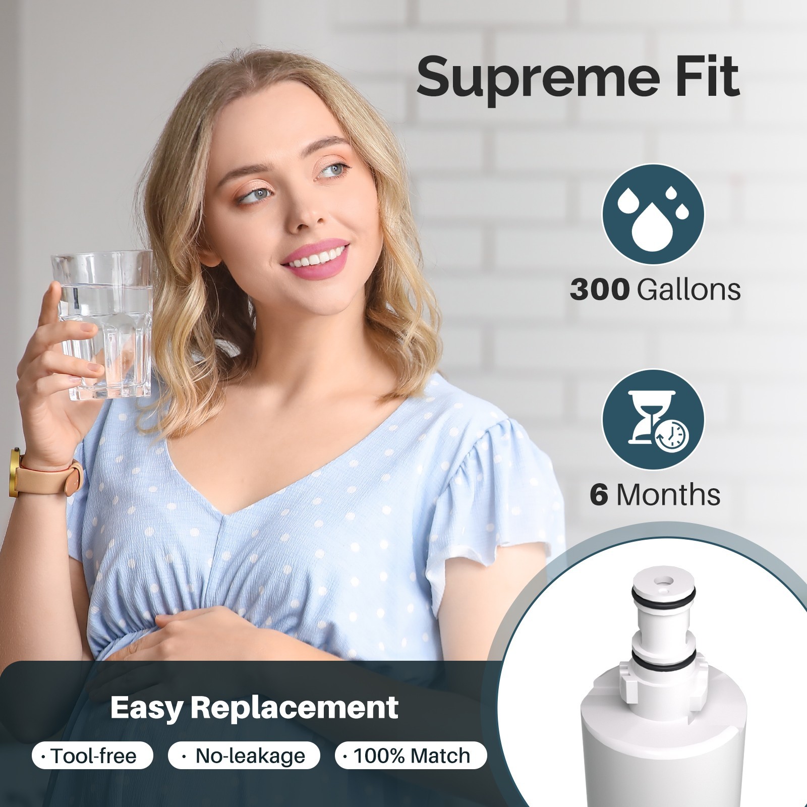 ICEPURE 4396508 Refrigerator Water Filter Replacement for 4396510, NL300
