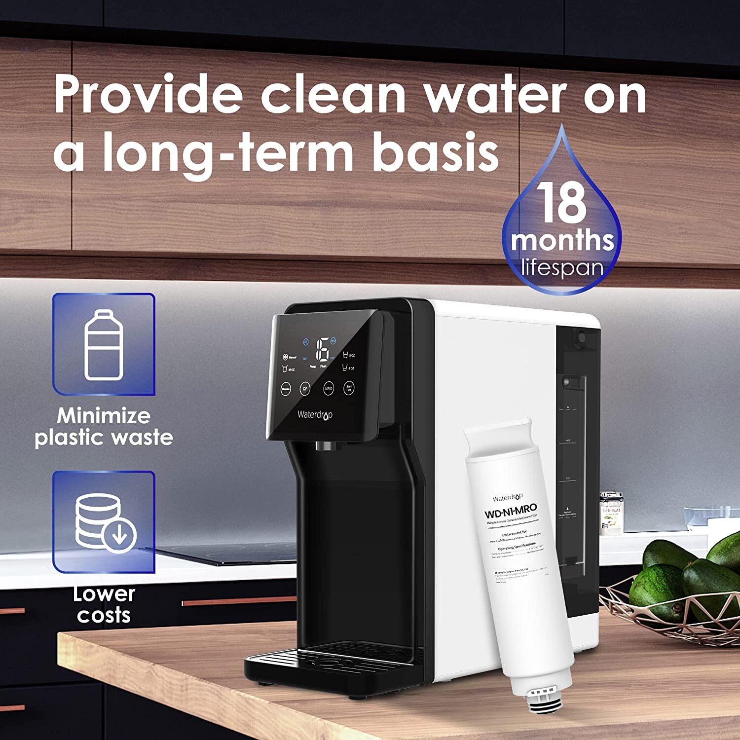 Waterdrop WD-N1-MRO Filter, Replacement for WD-N1-W RO Water Filtration System