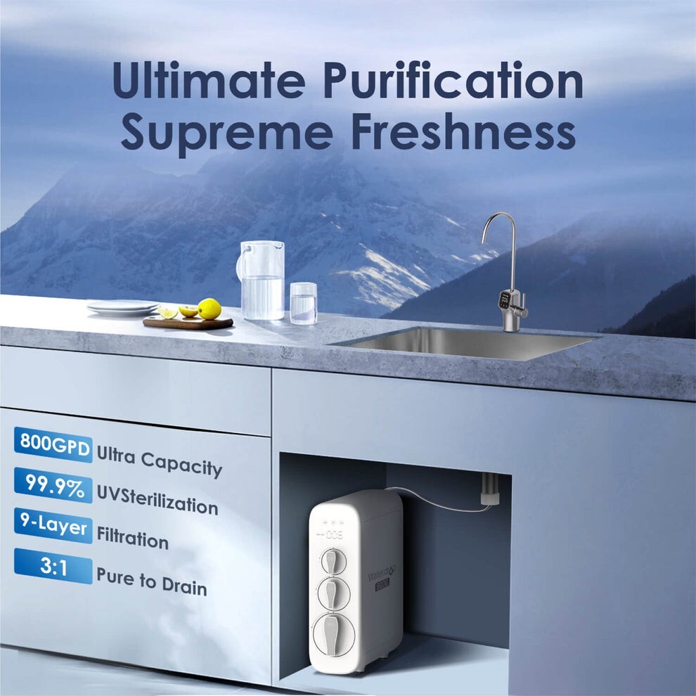 Waterdrop G3P800,800GPD Tankless RO System with UV Sterilizing Light