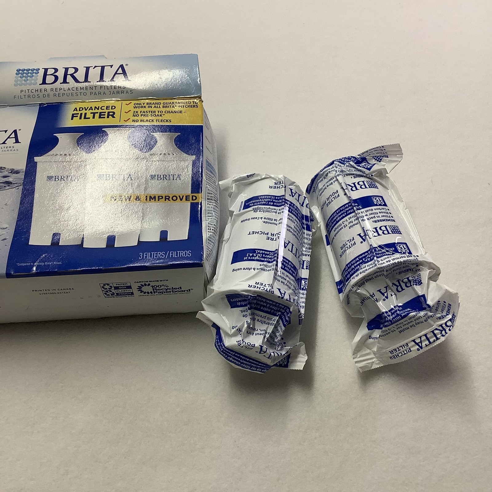 Brita Advanced Pitcher Replacement Water Filters 2 Pack White Open Box