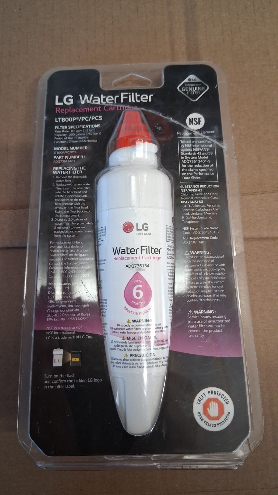 LG LT800P – 6 Month/200 Gallon Capacity Replacement Filter