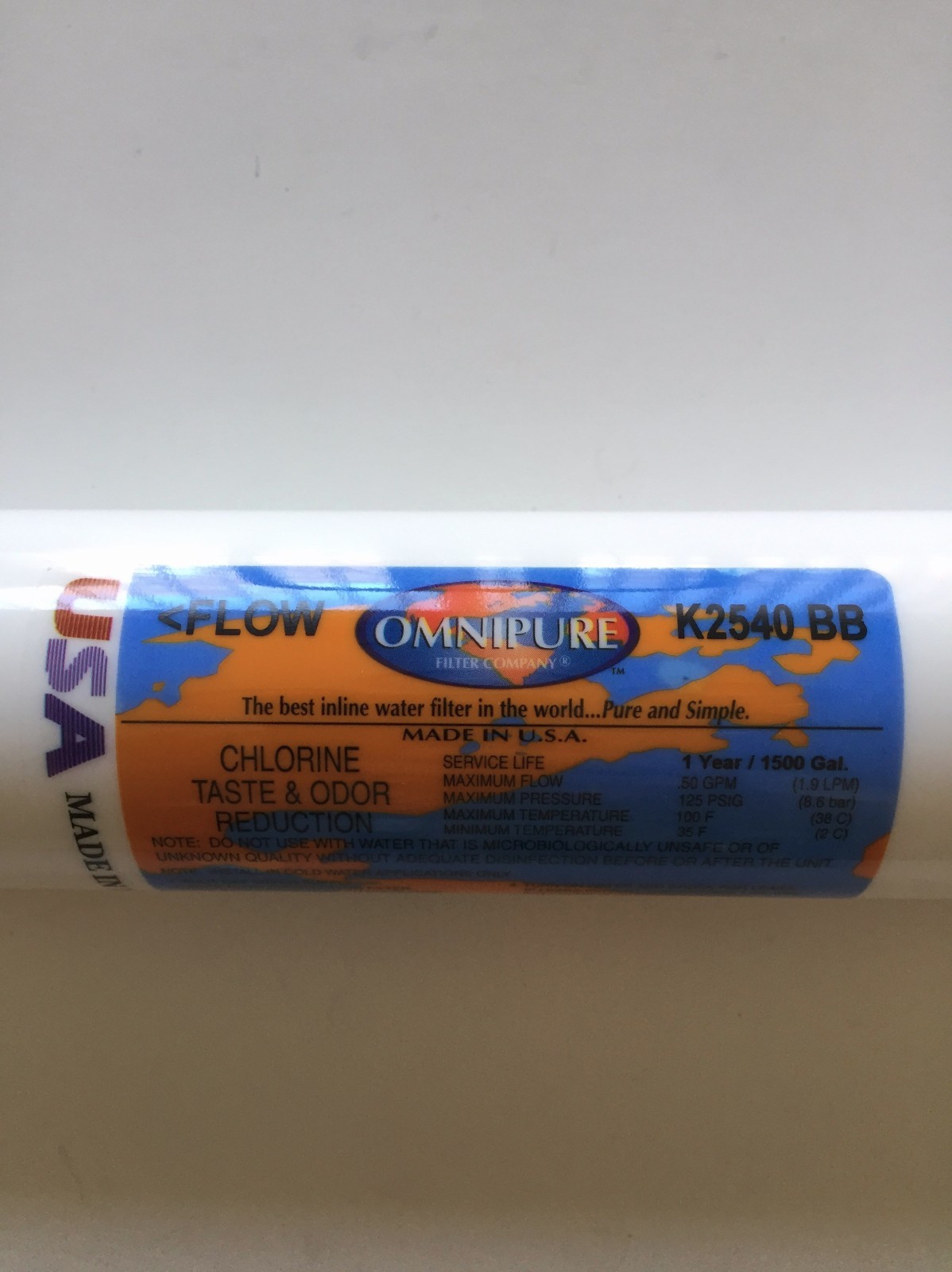 OMNIPURE K2540 BB RO IN-LINE CARBON FILTER 10 X 2 1/4″ THREADED ENDS 4 PACK