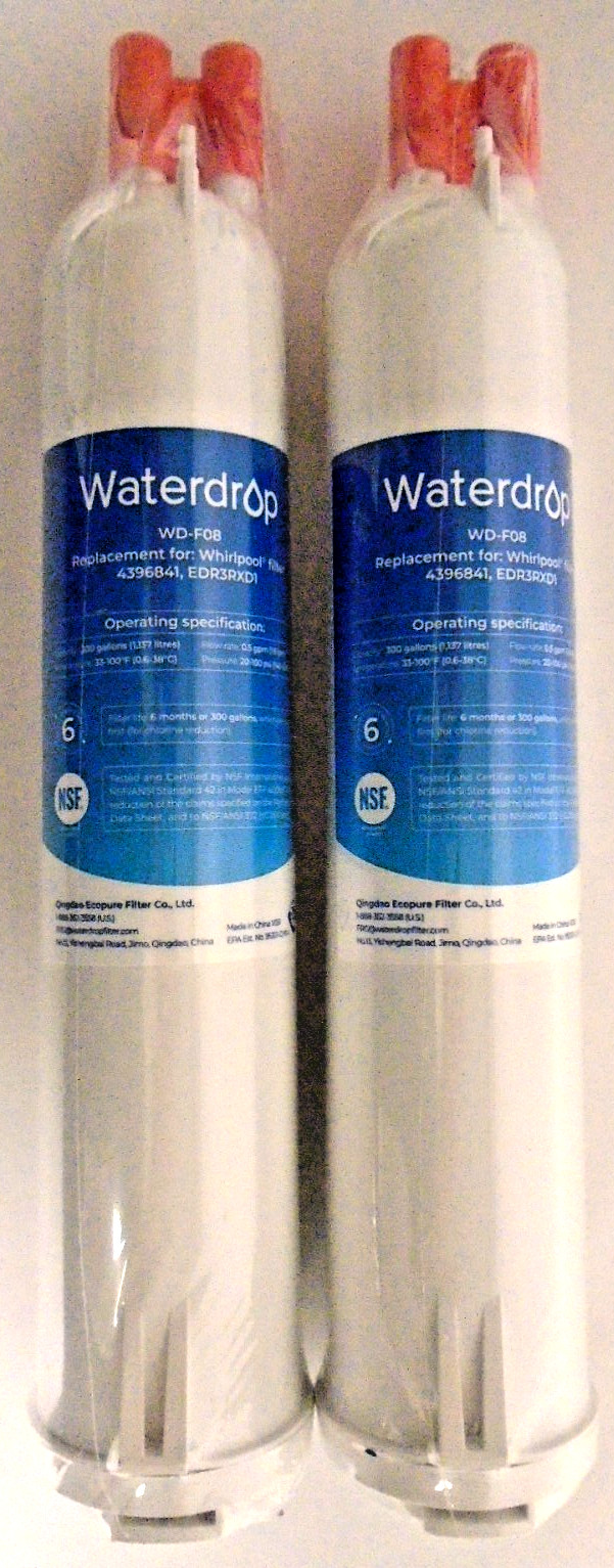 Lot of 2 Replacement Refrigerator Water Filters WD-F08 New Sealed Free Shipping