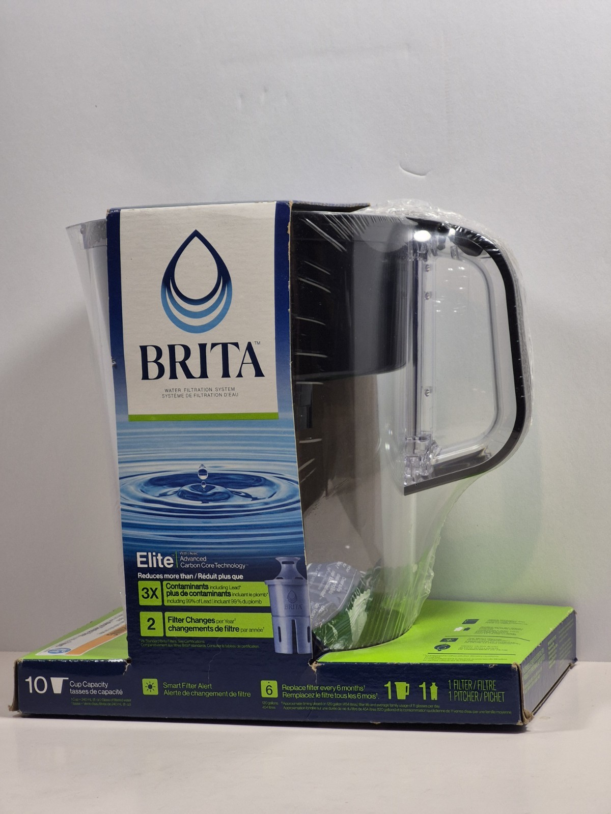 NEW Brita Elite Large 10 Cup Water Filter Pitcher with Advanced Core Technology