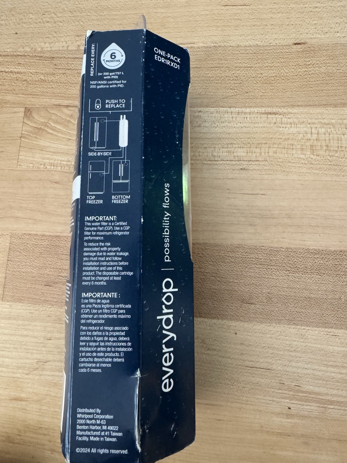 EveryDrop #1 Refrigerator Ice and Water Filter Reduces Lead & Contaminants NIB