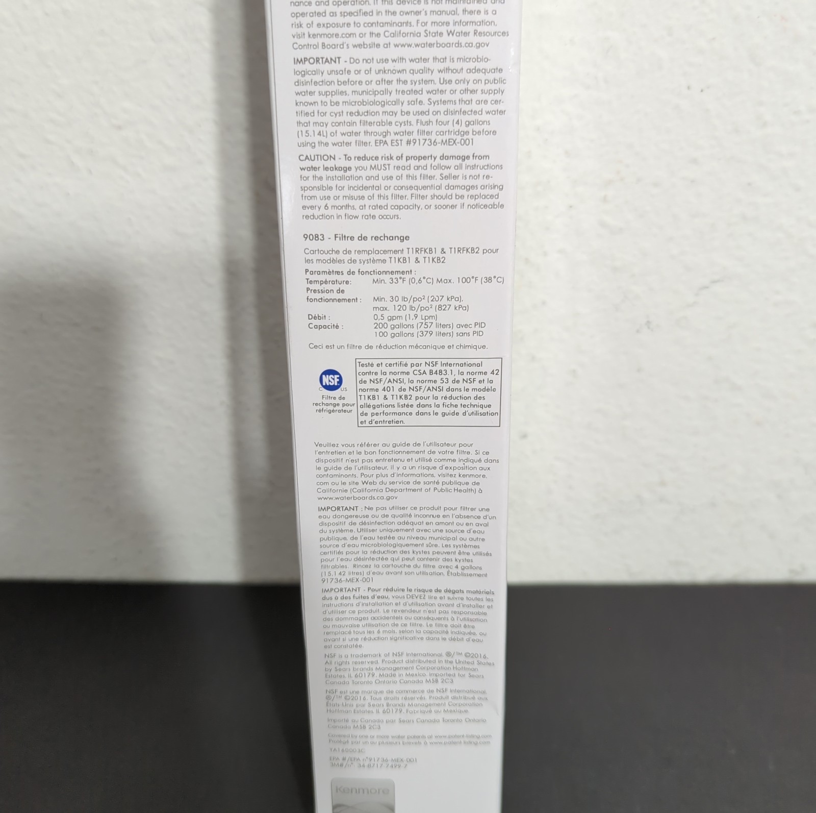 Genuine OEM 9083 Kenmore 4609083 Replacement Refrigerator Water Filter 4609030