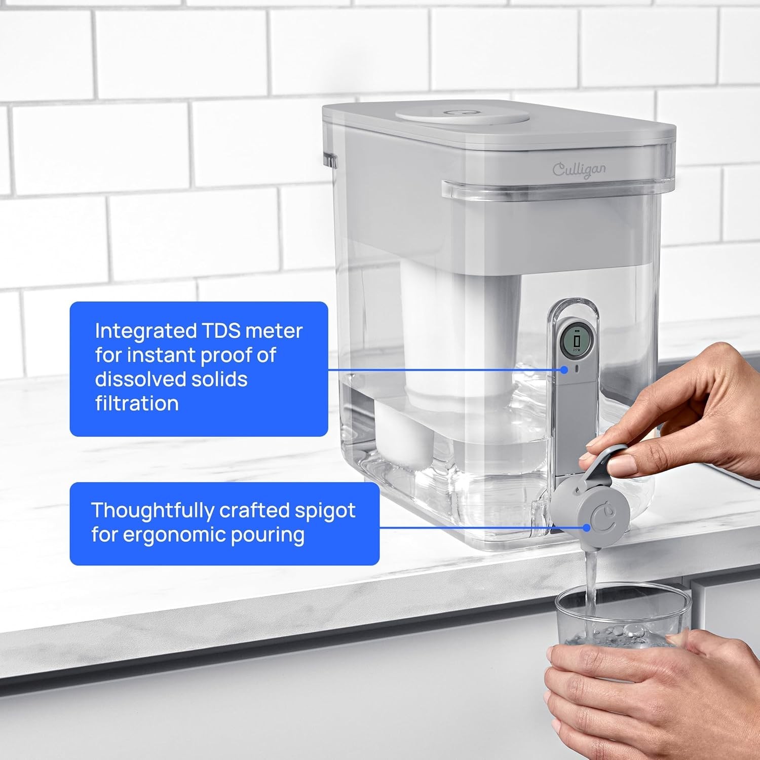 with ZeroWater Technology 33-Cup Water Filter Dispenser – Includes 5-Stage Ad…