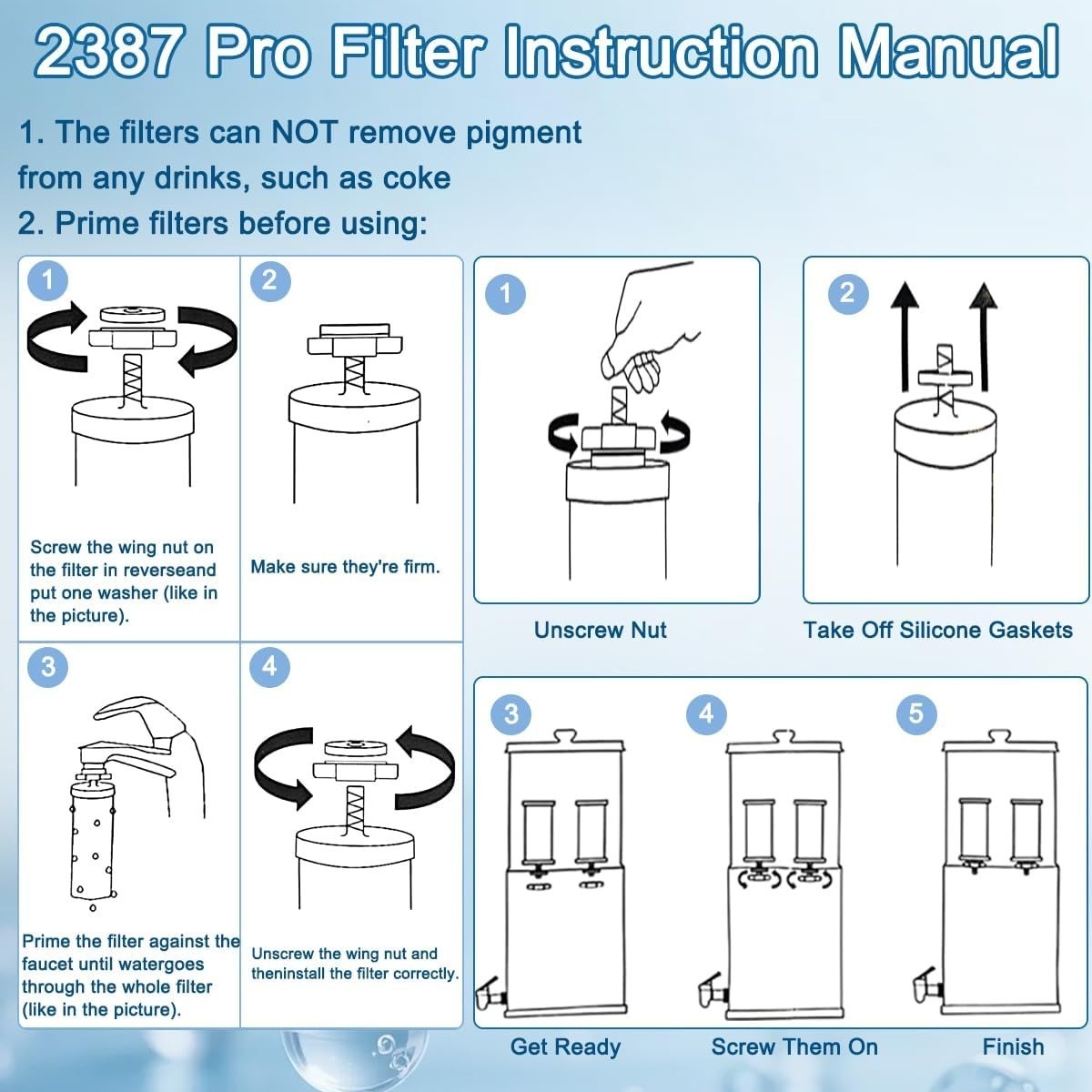 2-Pack 2387 Pro Replacement Water Filter Cartridge Replacement for Alexapure Pro