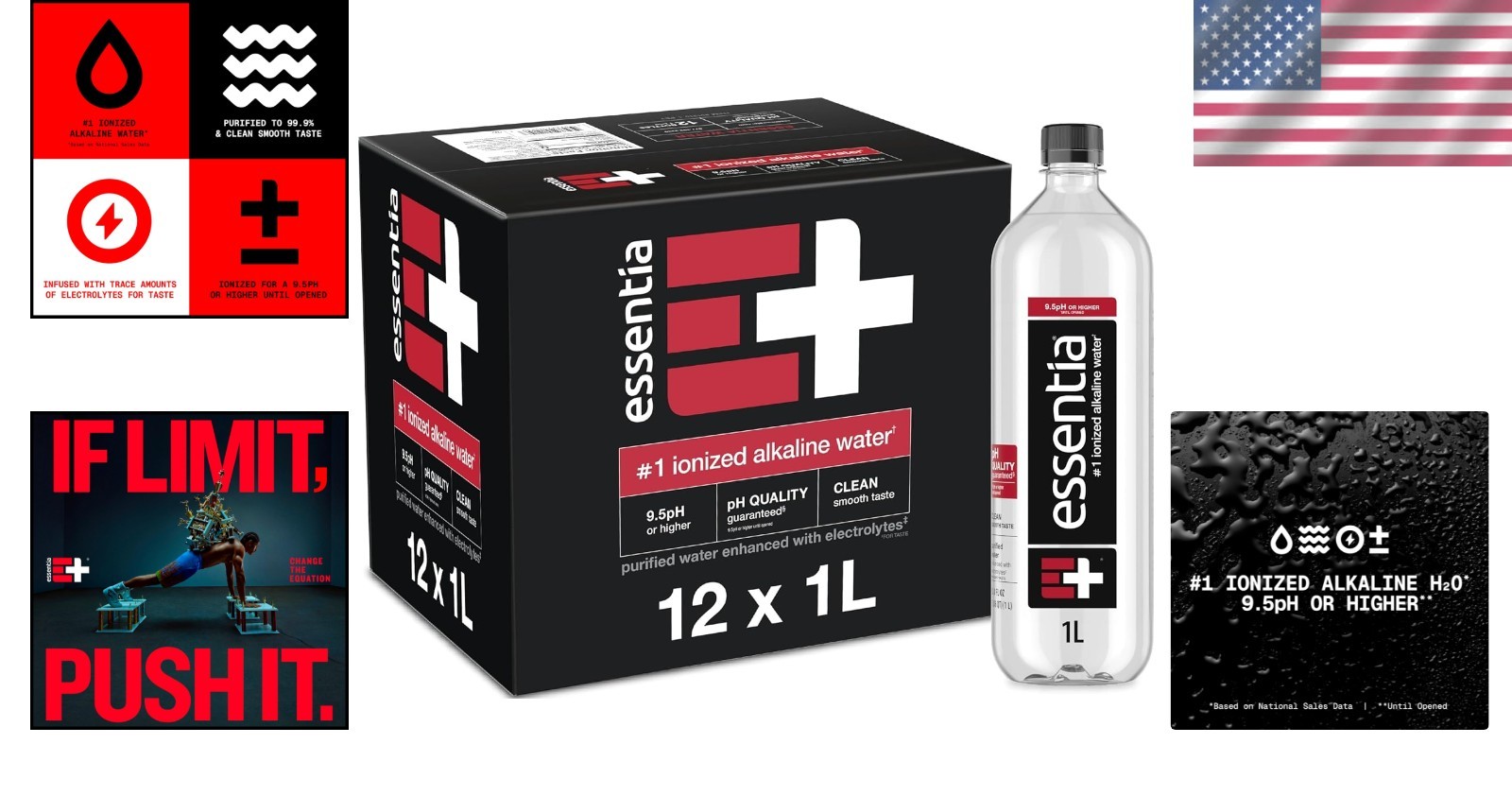 Electrolyte Infused Alkaline Water 12 Pack 33.8 Fluid Ounces Bottles