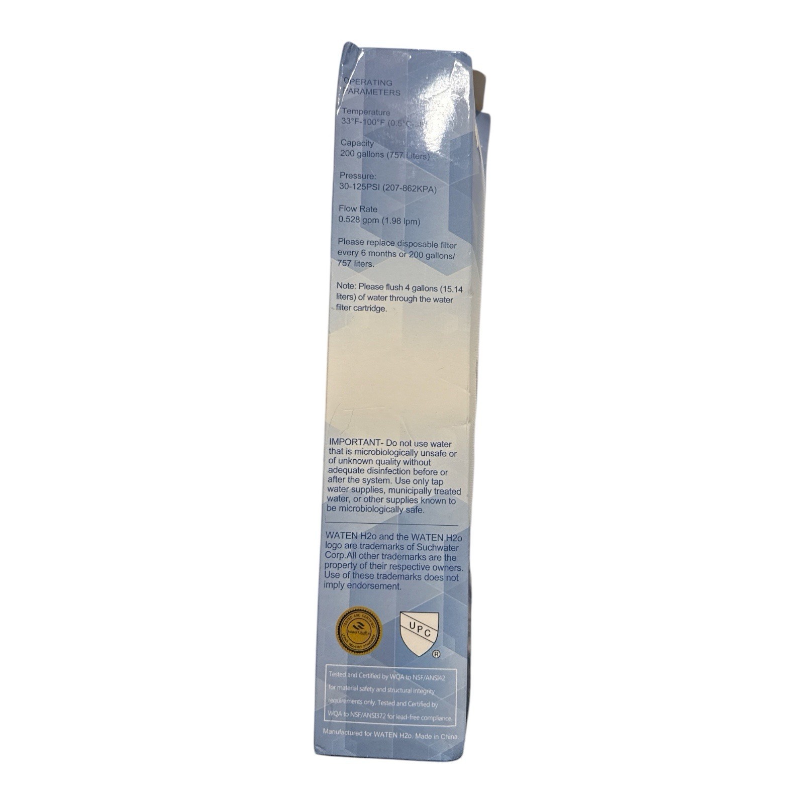 Waten H20 Replacement Water Filter ULTRAWF 469999 For Frigidaire Kenmore NEW