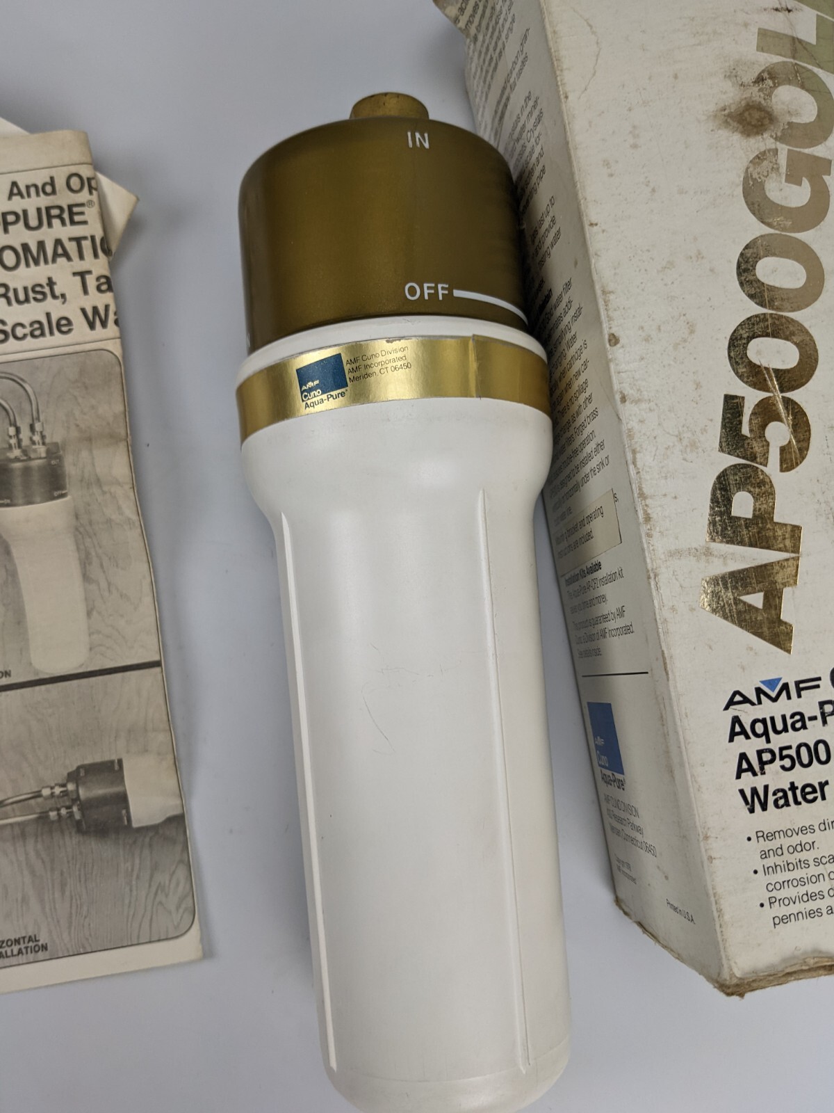 AQUA-PURE AP500 Gold Water Filter – NEW OLD STOCK automatic scale taste odor
