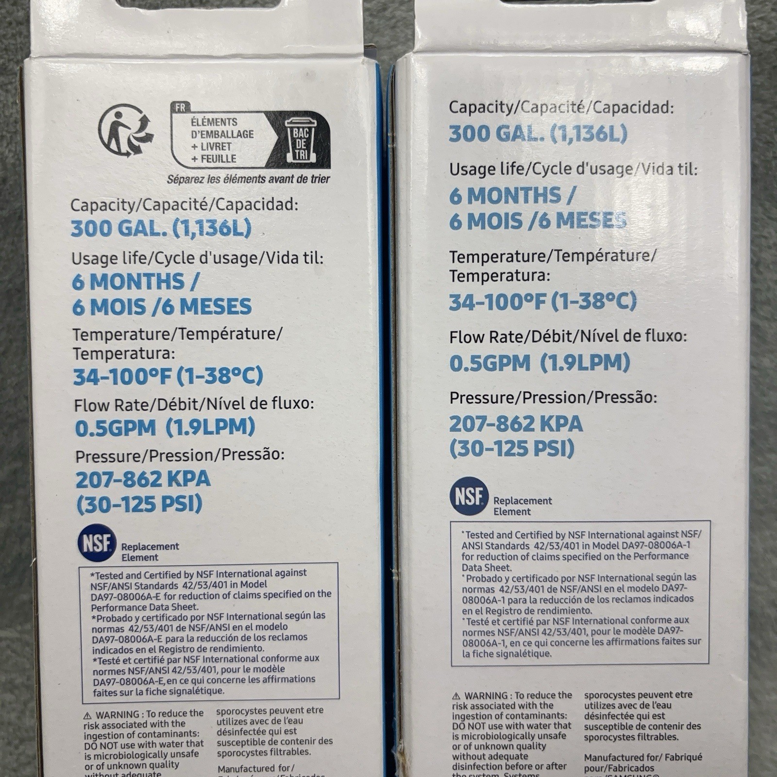 Samsung Refrigerator Water Filter Cartridge HAF-CIN/EXP DA29-00020B Lot of 2