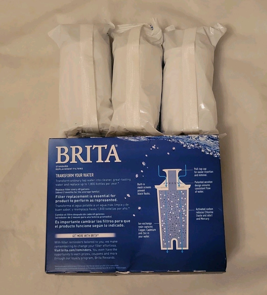 Brita Standard Water Filter 0B03 Replacement 3 Pack Pitchers Dispensers
