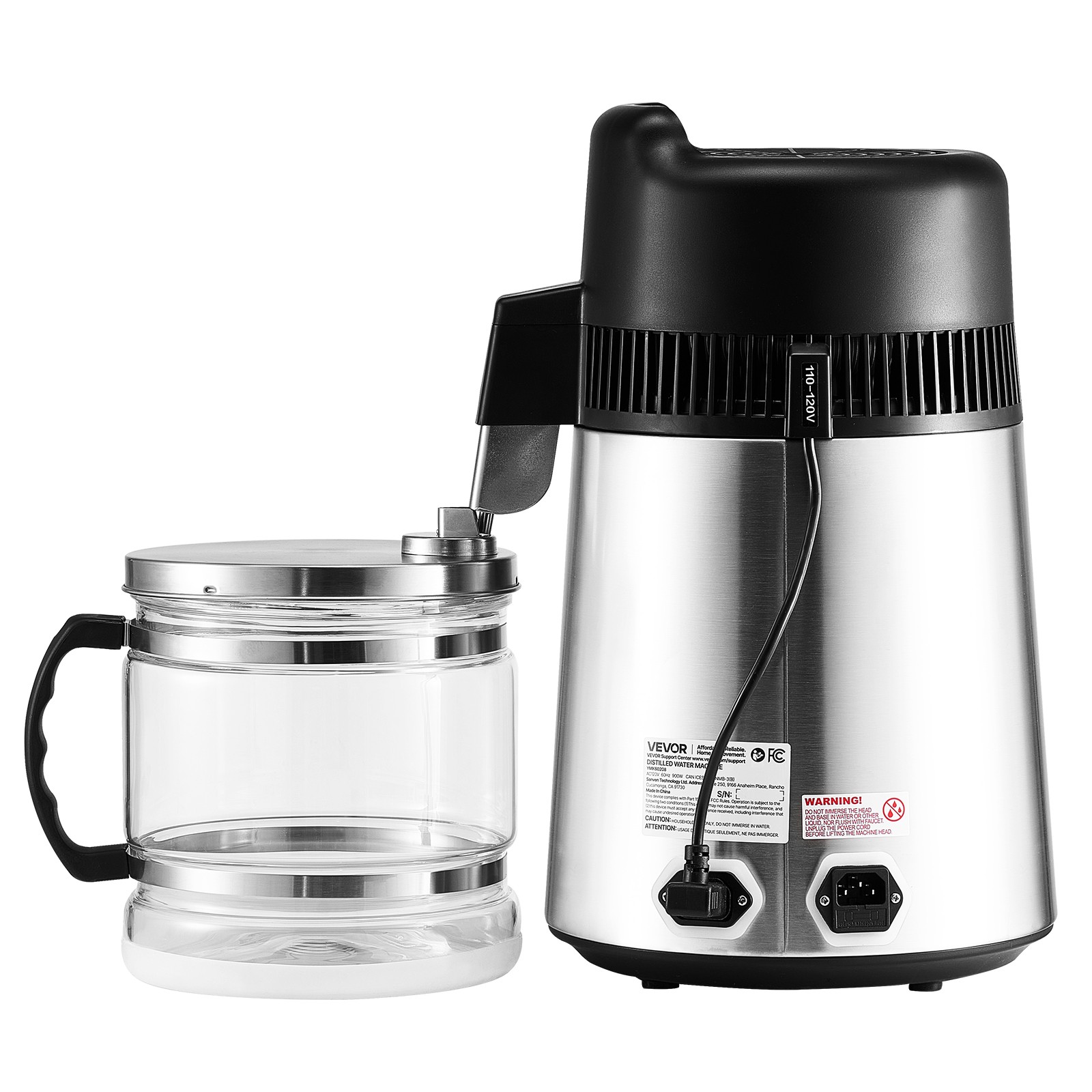VEVOR 6L Water Distiller Home Countertop Purifier Machine 900W Stainless Steel