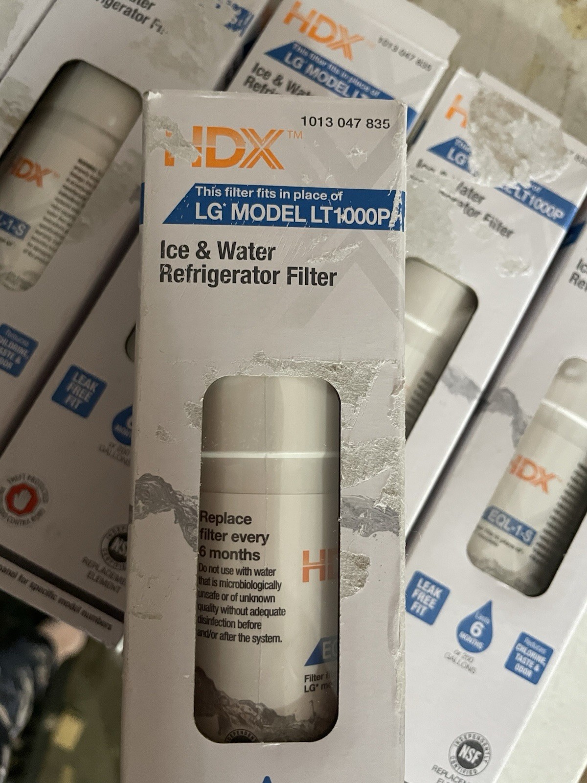 SET OF 6! HDX EQL-1-S Standard Refrigerator Water Filter Replacement LG LT1000P