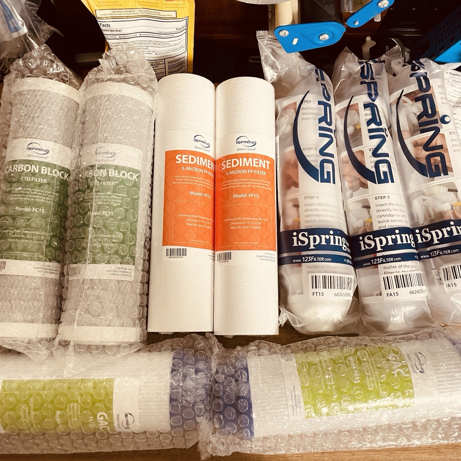 iSpring F9K 1-Year Reverse Osmosis Water Filter Cartridge Pack