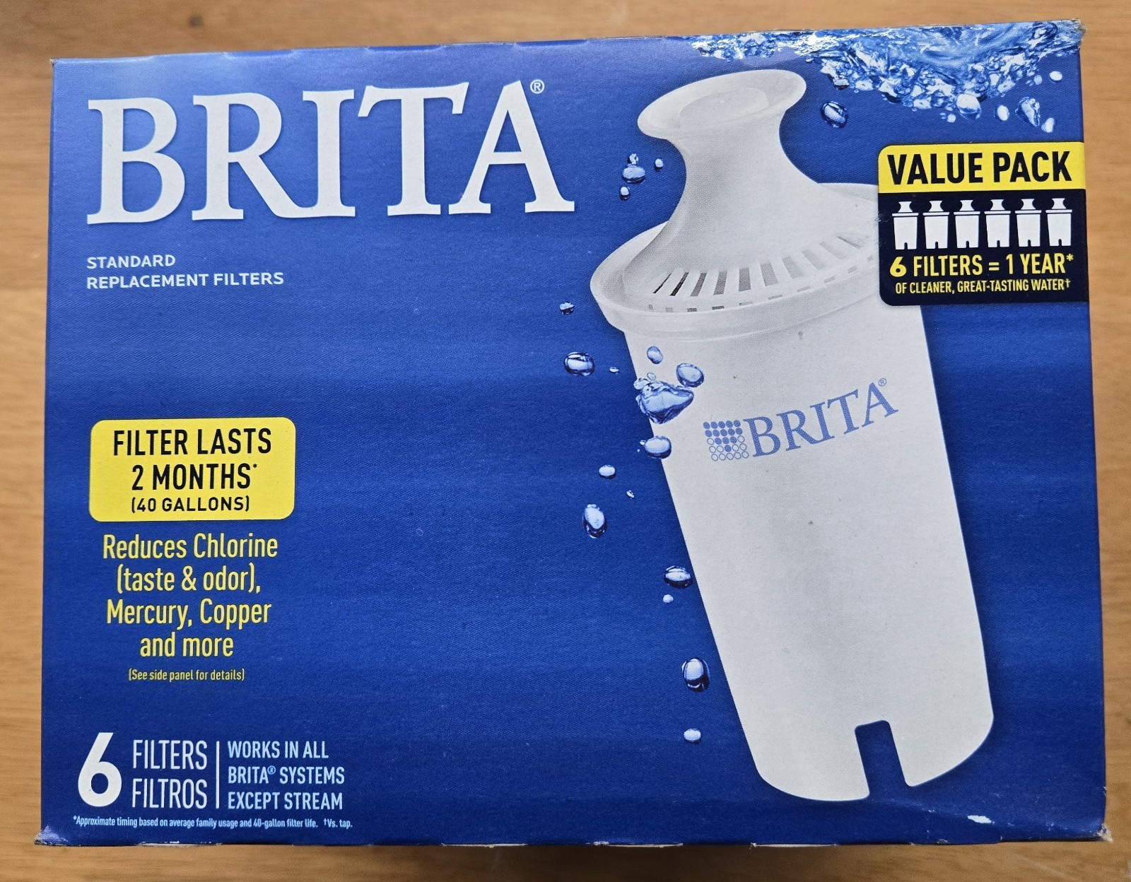 Brita Standard Water Filter Replacement Filters for Pitchers and Dispensers 6 PK