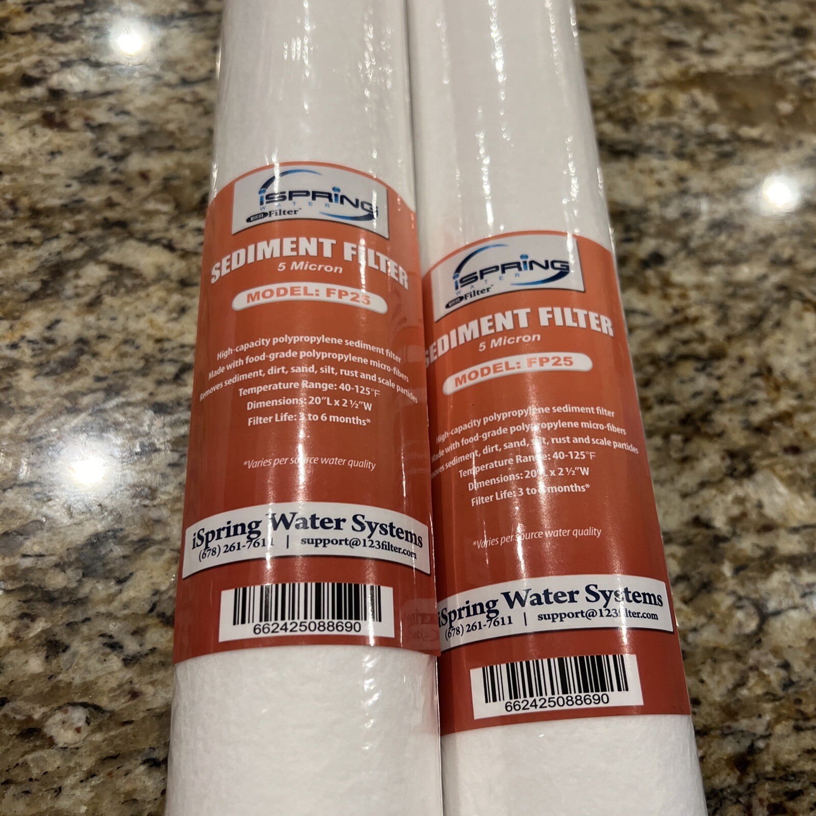 2 Pack- iSpring Sediment Filter FP25 – 5 Micron~NEW 20″ X 2 1/2″ SHIPS FREE!