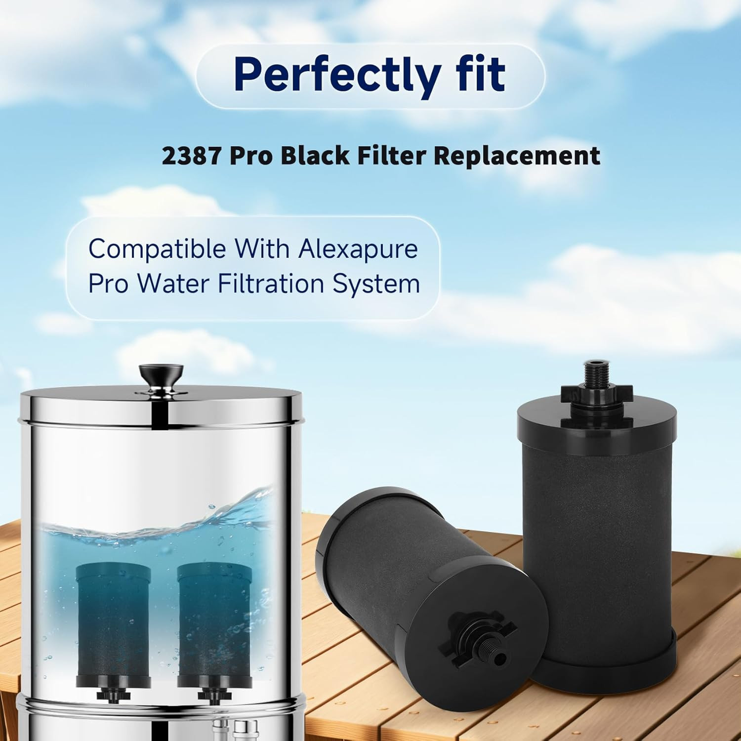 2387 Pro Filter Replacement, NSF/ANSI 42 Certified for Alexapure Water Filter Re