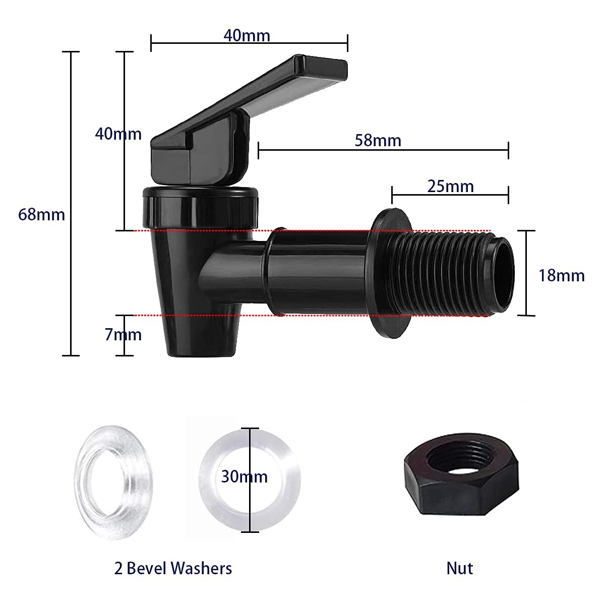 Water Spigot,BPA Free Plastic Spigot, Universal Replacement Faucet for 5…