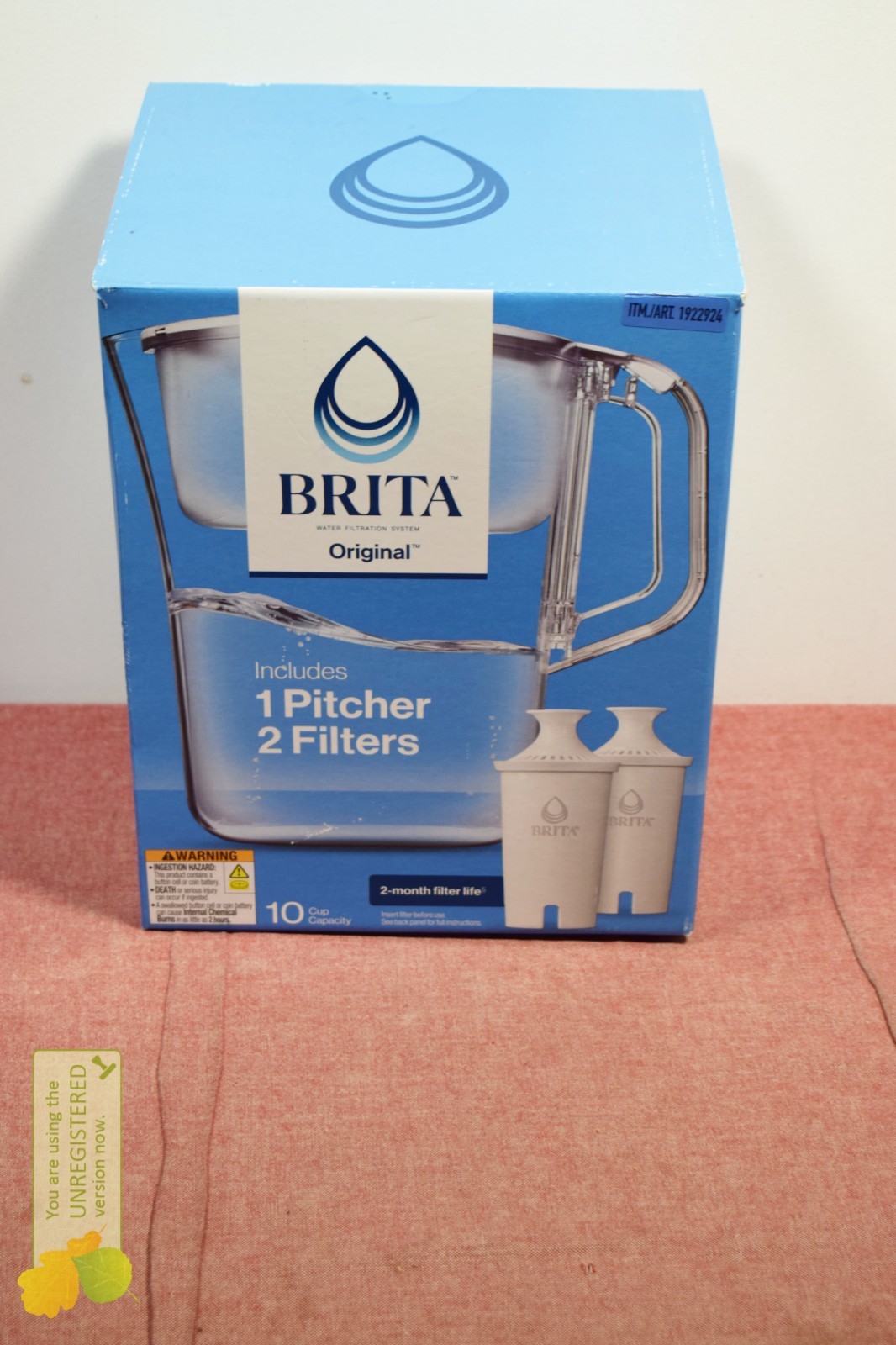 Brita Water Filter System Original 10 Cup Capacity Pitcher + 1 Filter