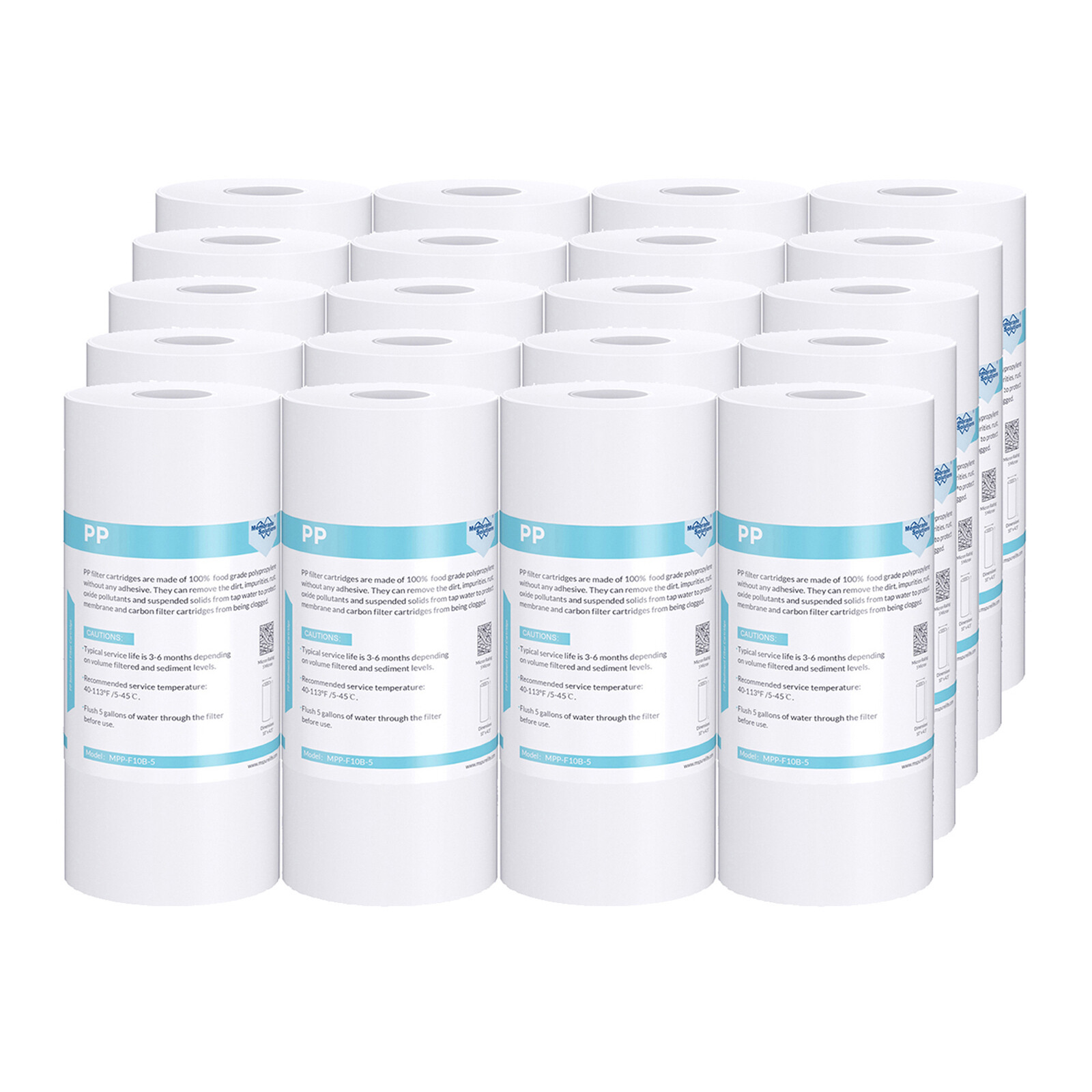 10″x4.5″ Big Blue PP Sediment Water Filter Replacement Whole House 1-20 Pack 5μm