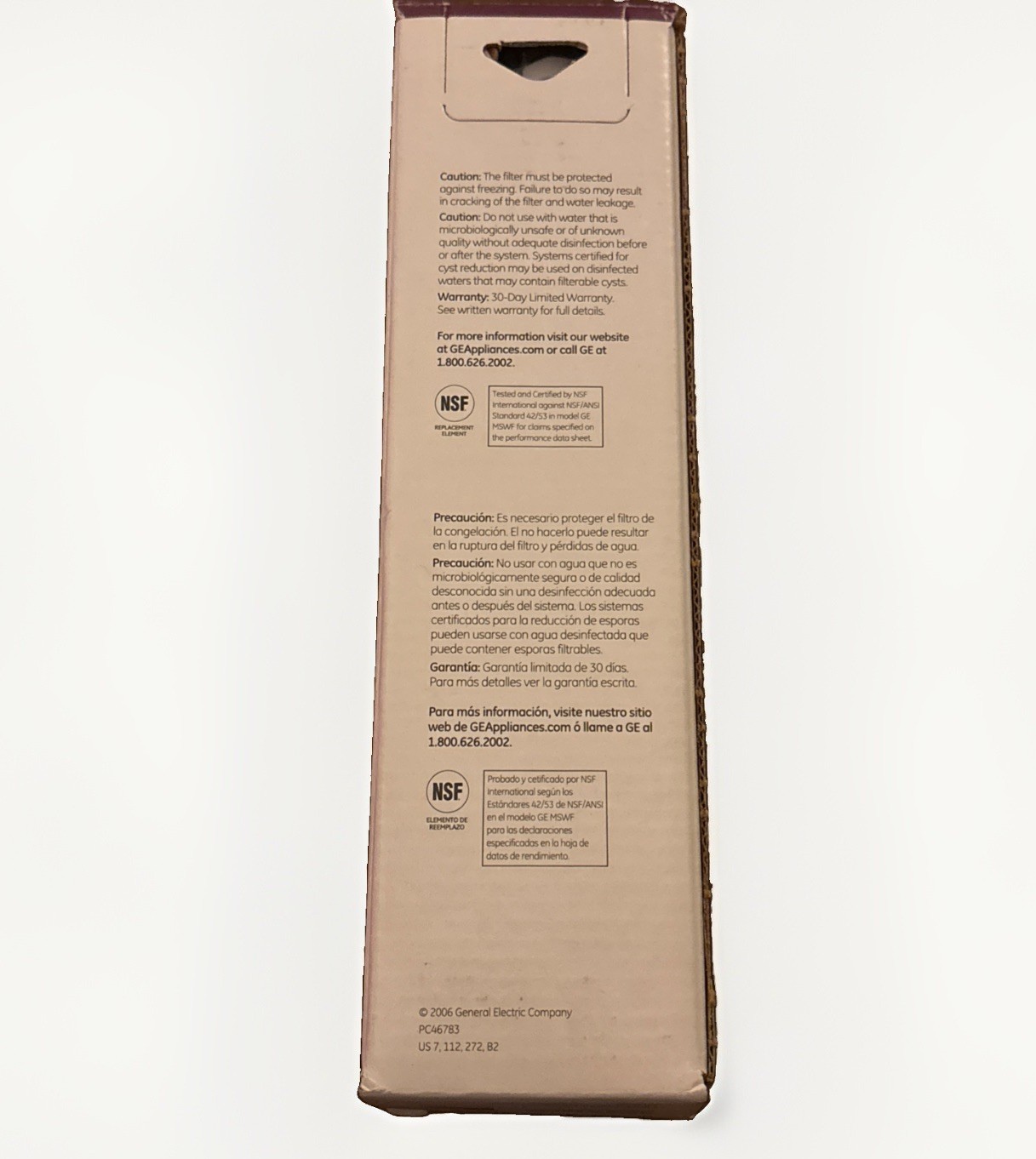 GE MSWF SmartWater Refrigerator Replacement Water Filter New, USA