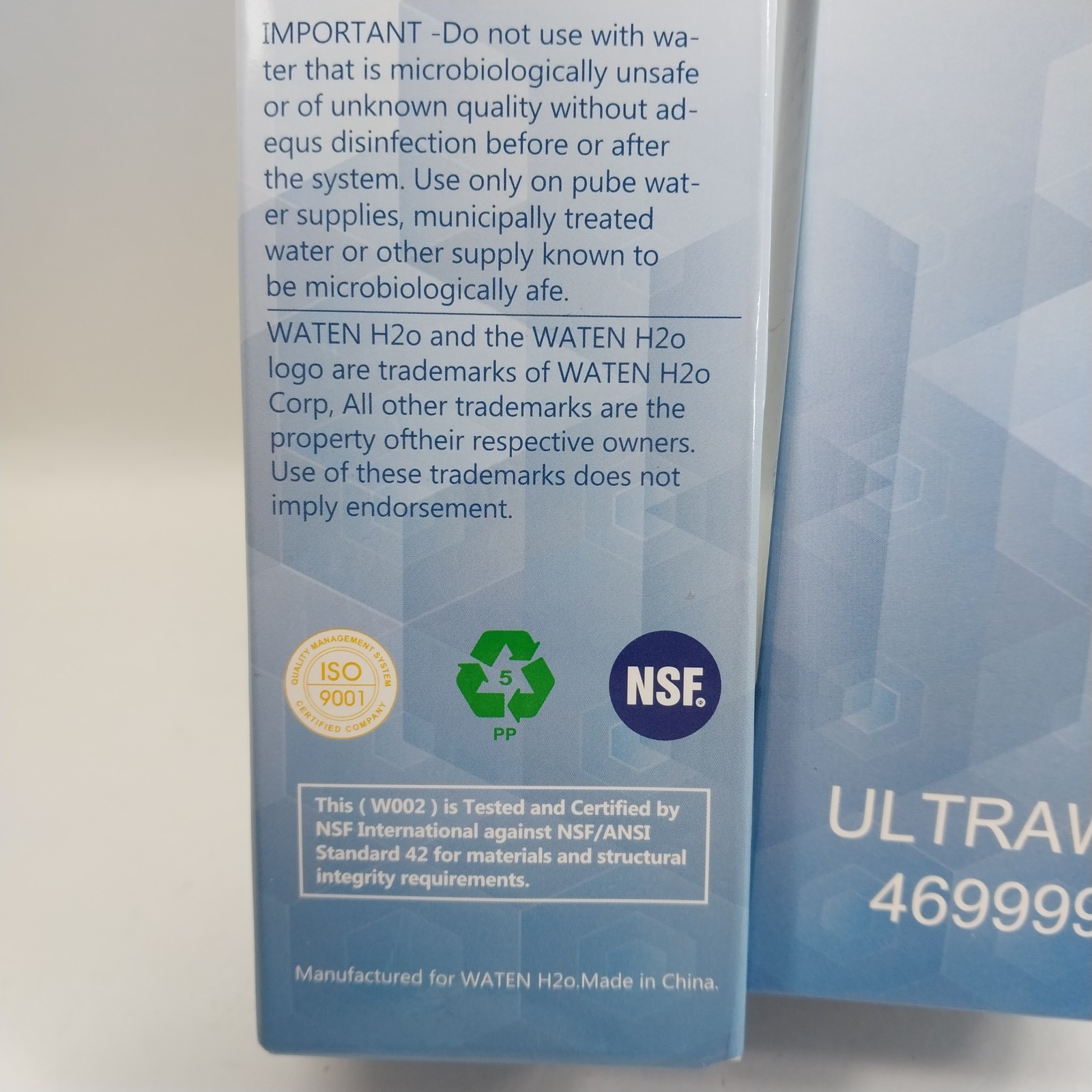 NEW 2 Pack Waten H20 Replacement Water Filter ULTRAWF 469999 Frigidaire Kenmore