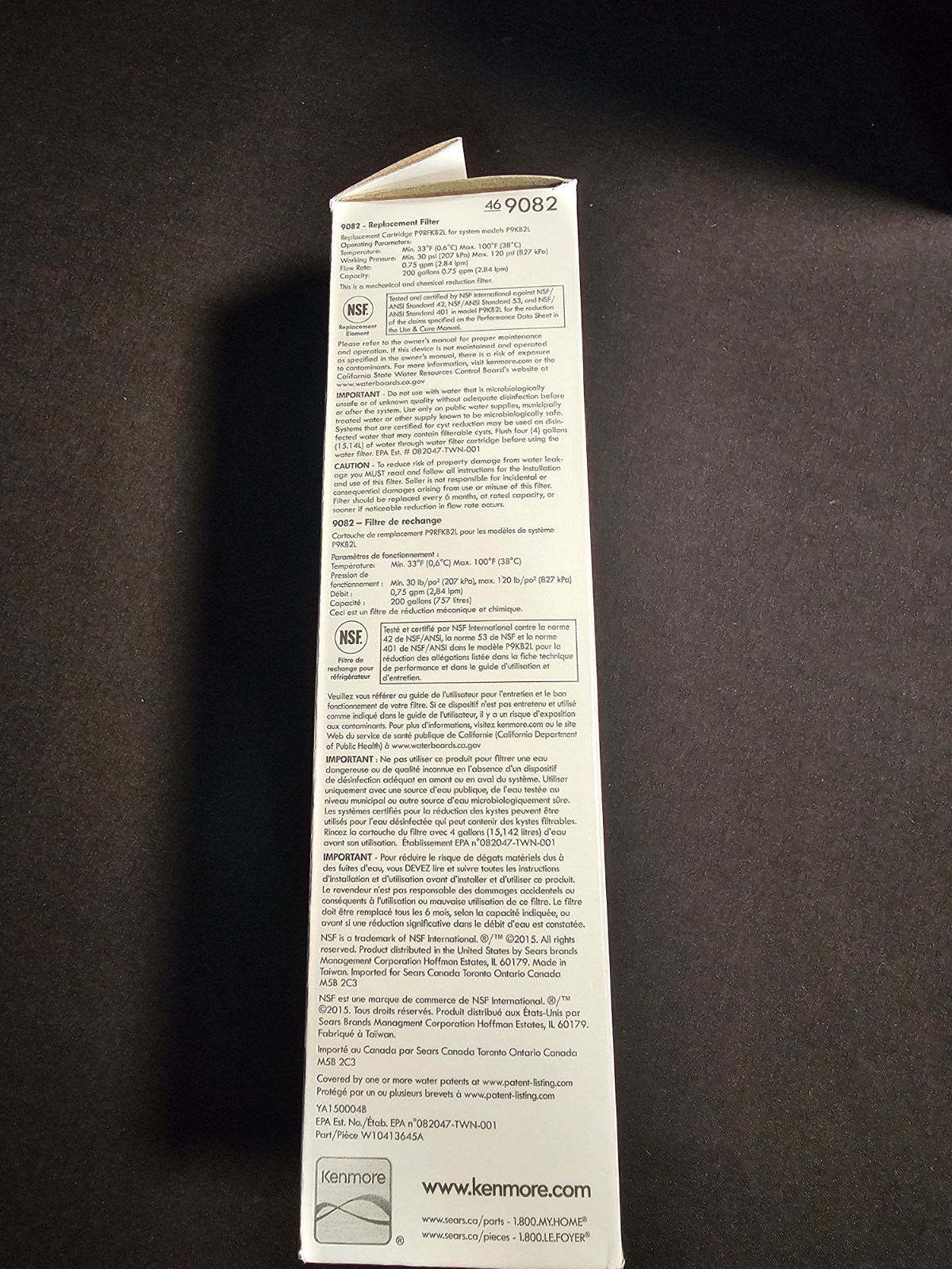 3 Pc Kenmore 9082 Refrigerator Filters NIB