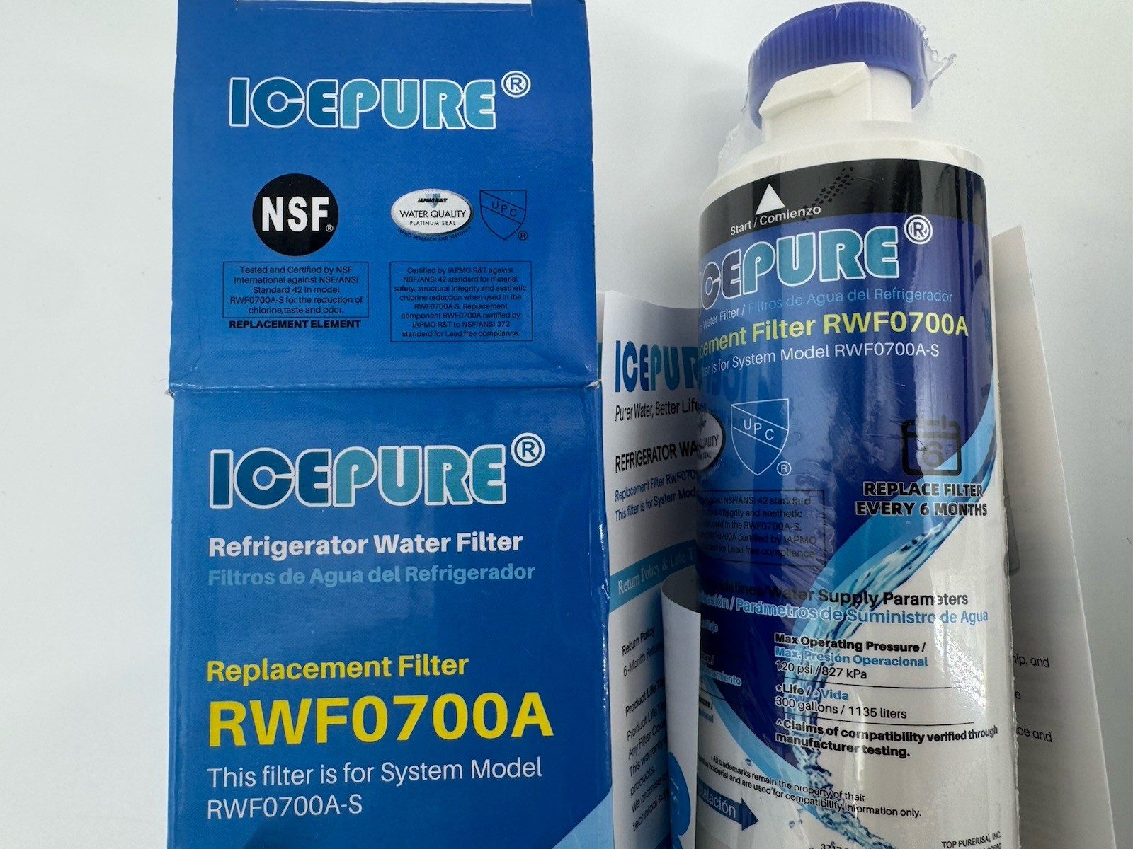 NEW – IcePure RWF0700A Water Filter 2 Pack