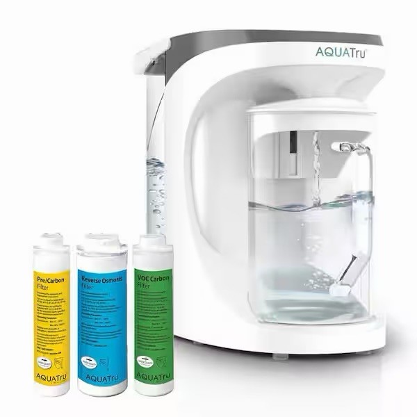 AQUATRU Carafe AT100 Countertop Reverse Osmosis Water Purifier NEW