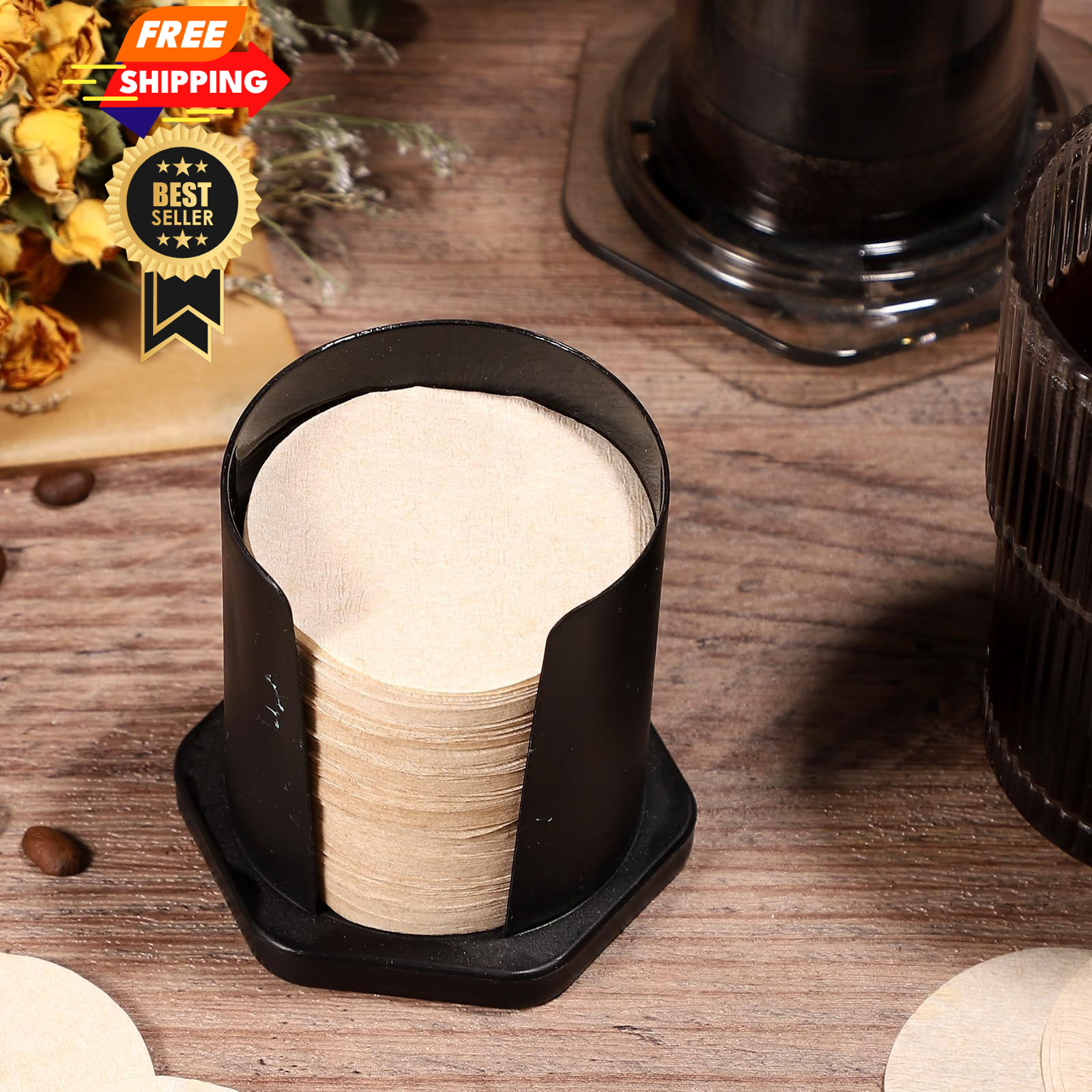 600Pcs Unbleached Coffee Filters, Replacement 64 mm/2.5 inch, 64MM/600Pcs