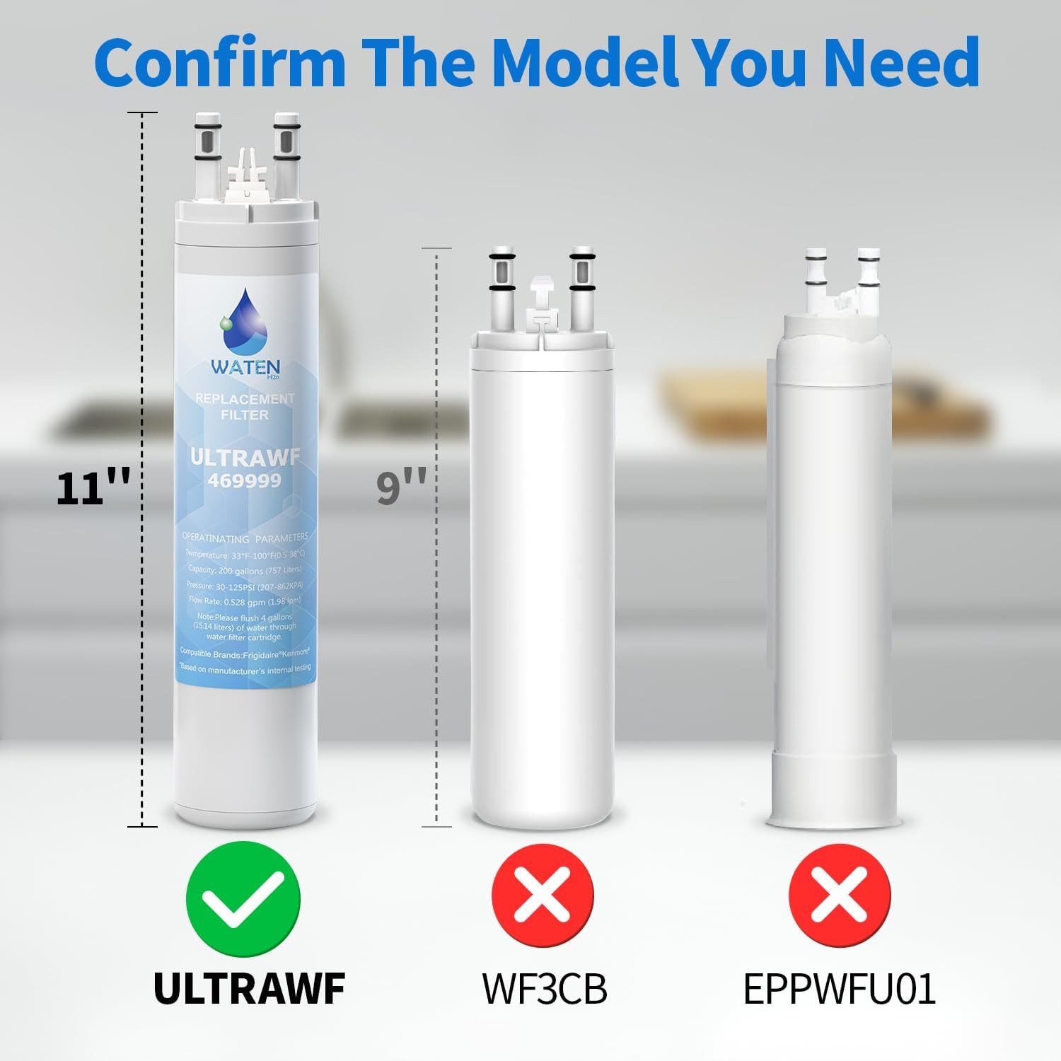 1 Waten ULTRAWF Ice Water Filter Compatible w/ Frigidaire, Kenmore NEW (3B)