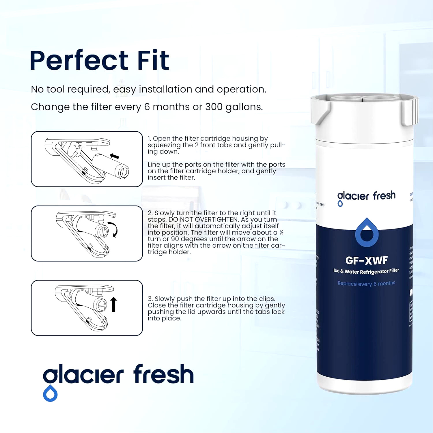 GLACIER FRESH XWF Replacement for GE XWF