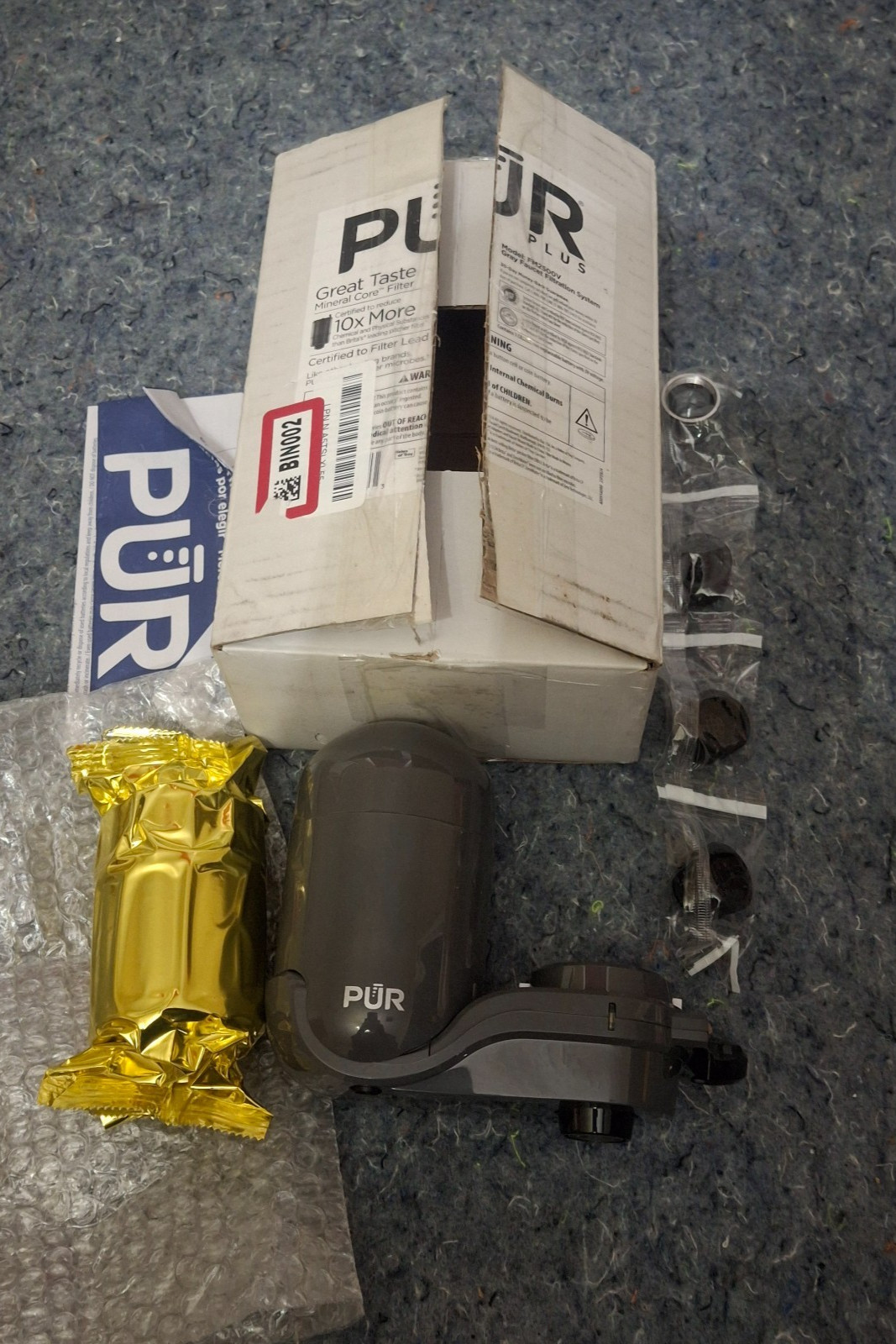 PUR Faucet Mount Water Filtration System FM2500V Gray w/ Pur RF-9999 Filter