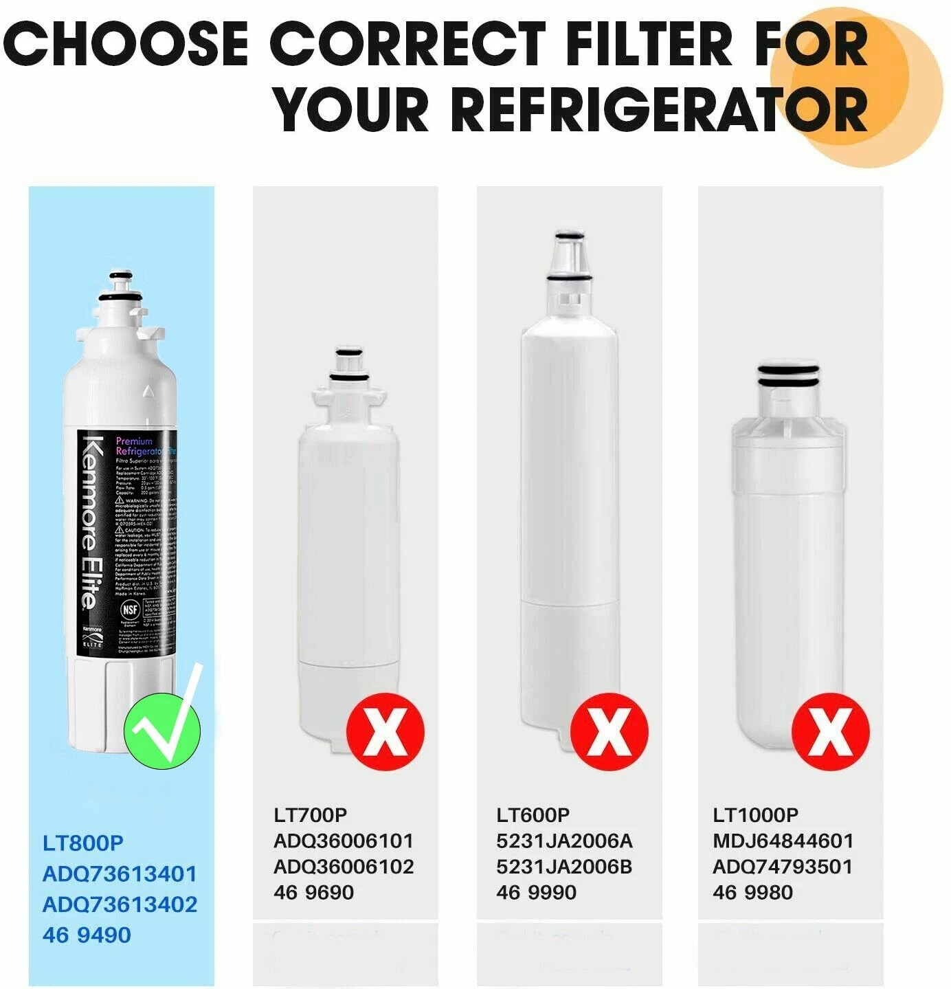 Lot Kenmore Elite 9490 46-9490 Refrigerator Water Filter Fit LT800P ADQ73613402
