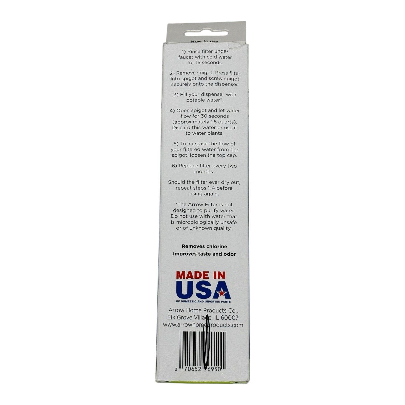 Arrow ClearA H2O Water Filter System Refill 2 Pack + Spigot | 40 Gallon Capacity