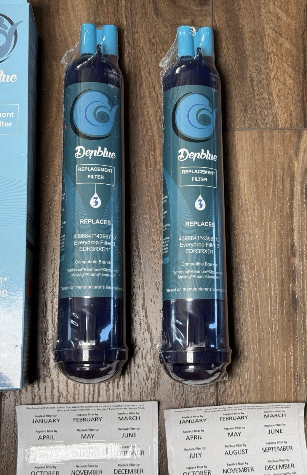 2 New Sealed Denblue Water Fresh Replacement Filter 3 EDR3RXD1, 4396841, 4396710