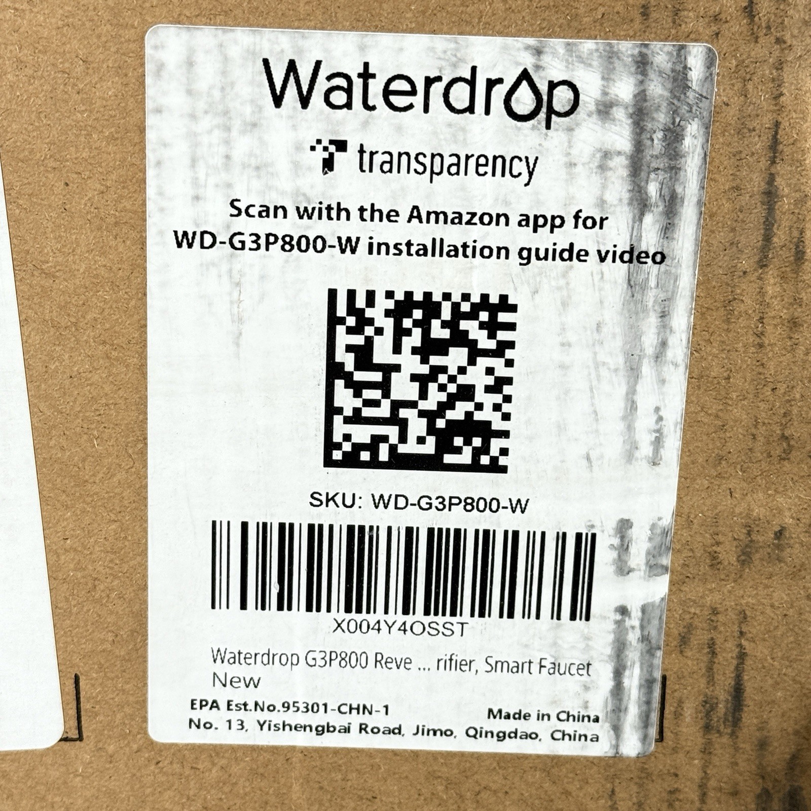 Waterdrop G3P800 Reverse Osmosis System, 800 GPD Fast Flow, 3:1 Pure to Drain