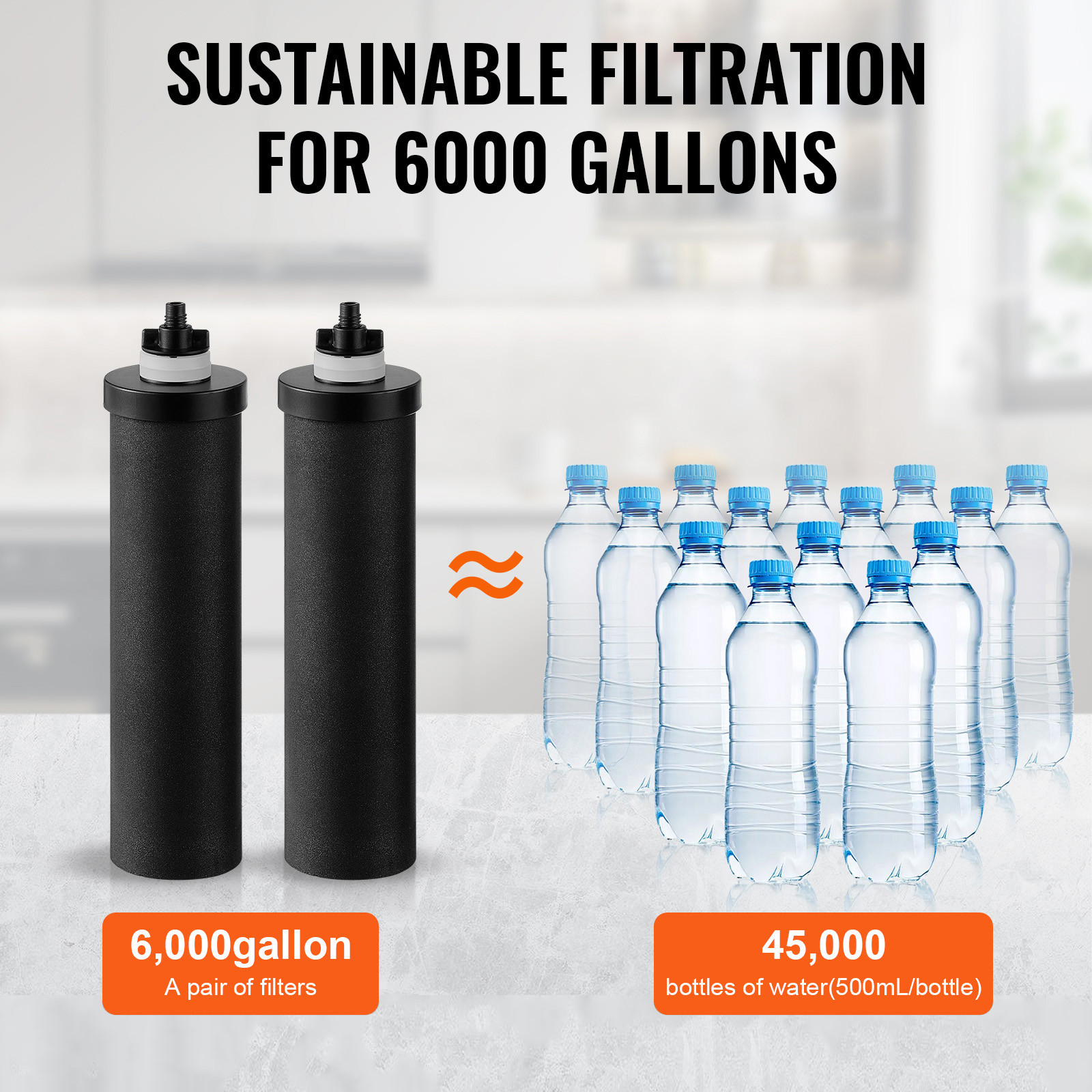 Purification Water Filter Replacement for Gravity Filter System 2 Pack