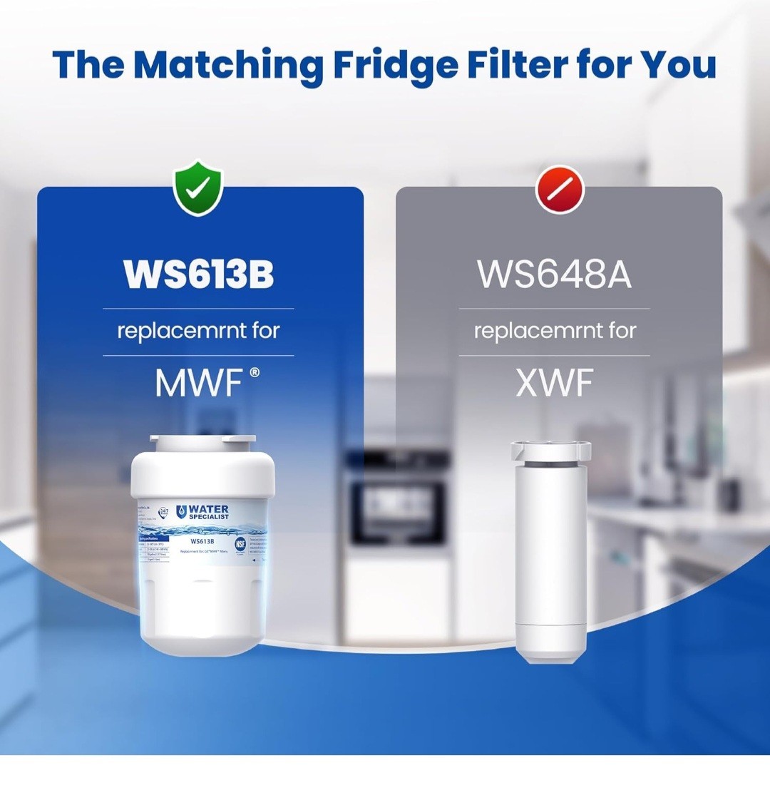 Waterspecialist WS613B Replacement for GE® MWF®, SmartWater® MWFP, MWFA, GWF,…