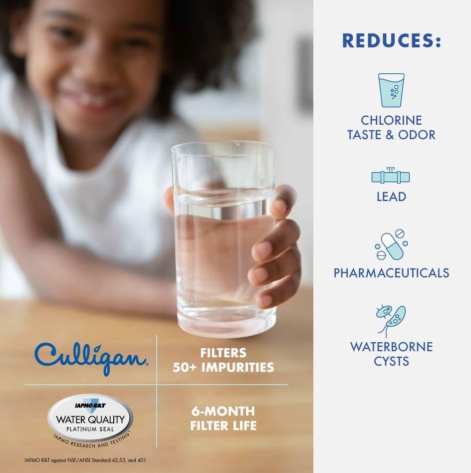 Culligan CUL1000 Refrigerator Water Filter Compatible with LG Models 50 Impur…