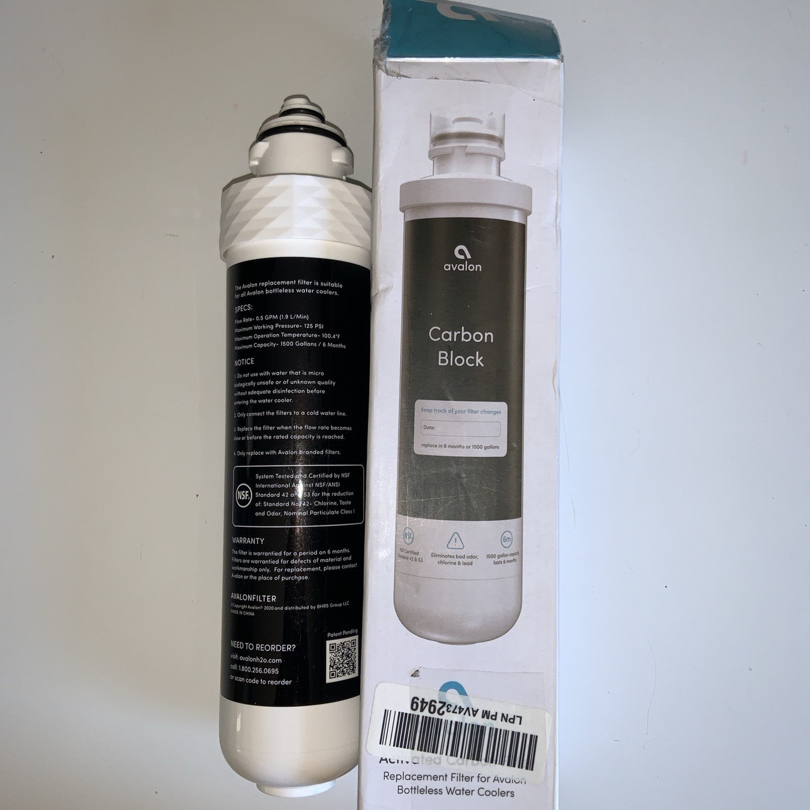 Avalon Activated Carbon Replacement Filter for bottle less water coolers