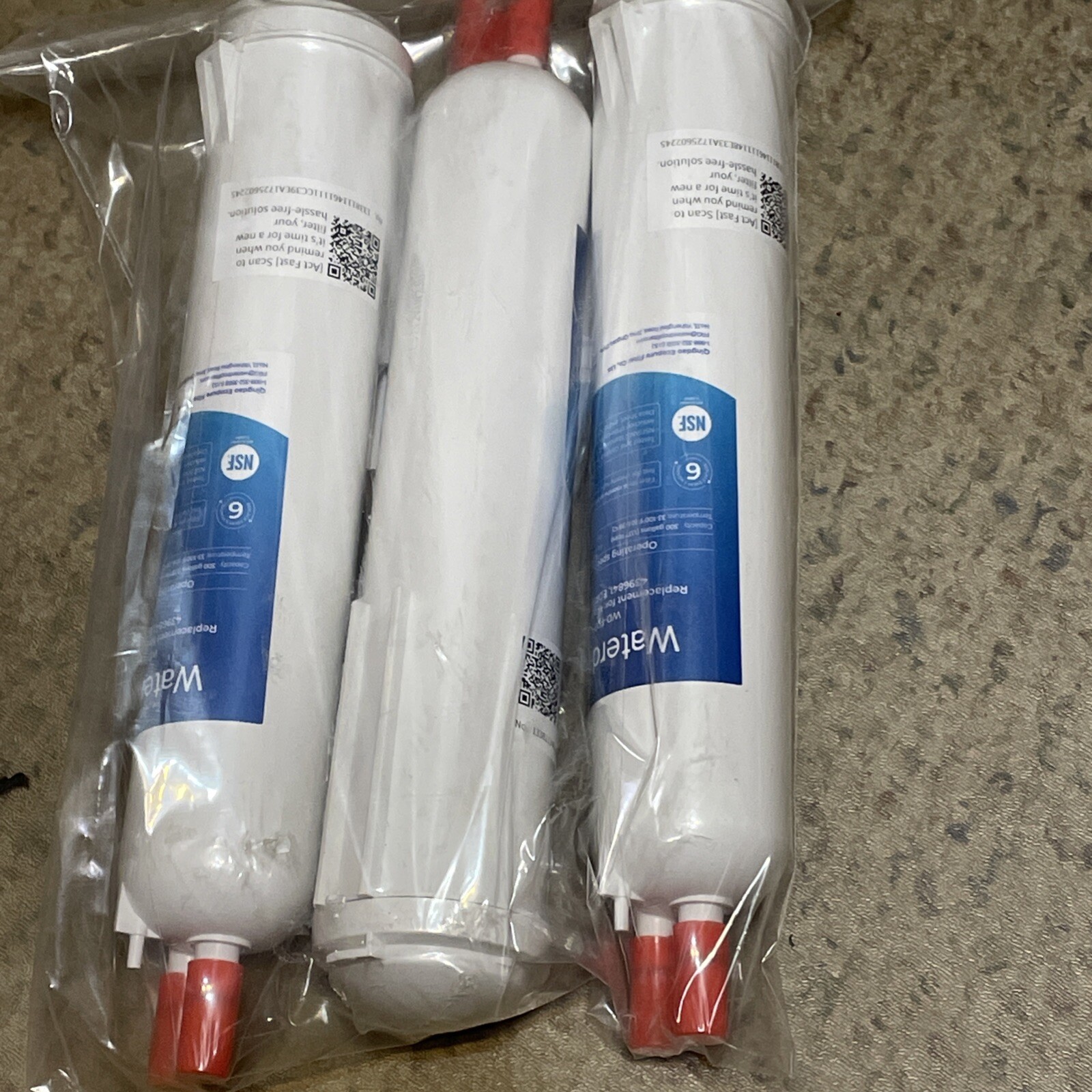Waterdrop Replacement Refrigerator Water Filters WD-F08 Lot Of 3 New Sealed