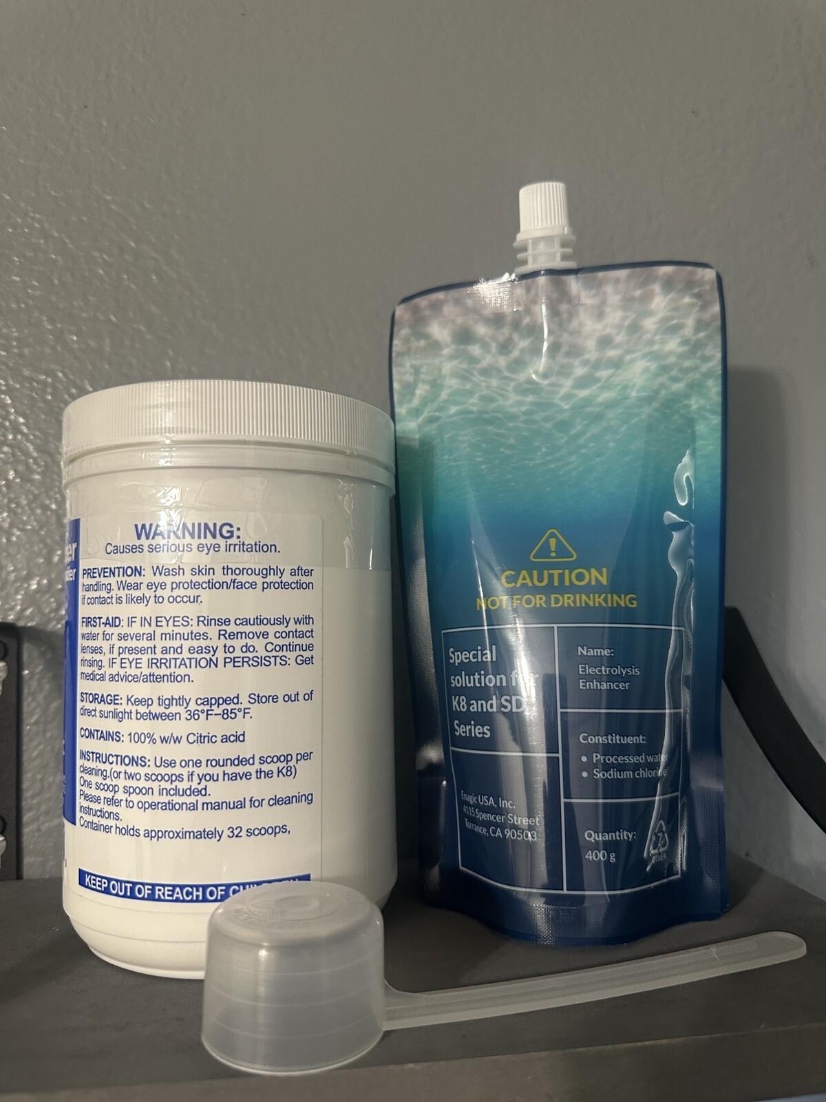 1 Original Enagic-Cleaning powder + 1 Enhancer KANGEN Alkaline Water LEVELUK 2LB